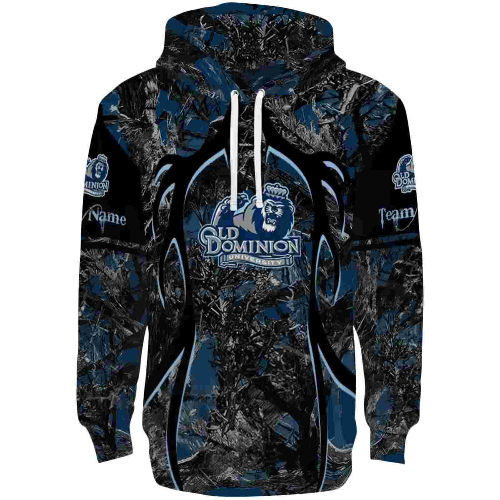 Customized Old Dominion Monarchs Hunting Theme Blue Black Hoodie