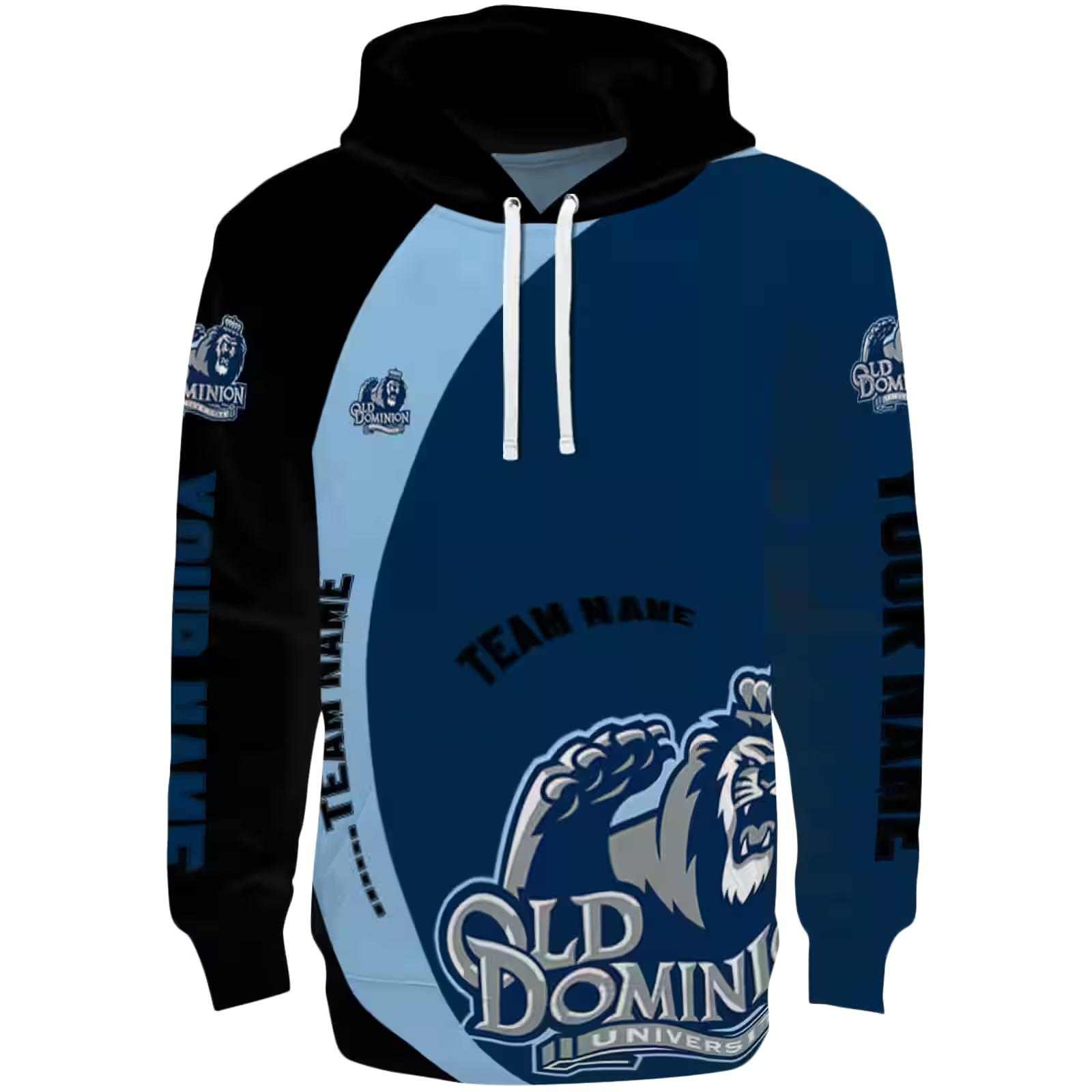 Customized Old Dominion Monarchs Minimalist Design Blue Black Hoodie