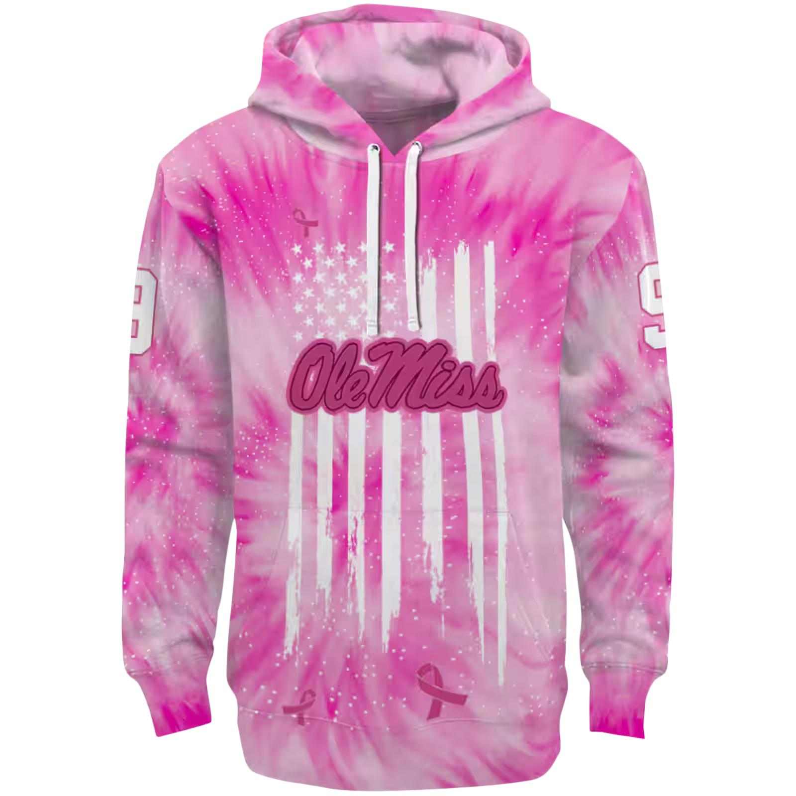 Customized Ole Miss Rebels Cancer Support Pink Hoodie