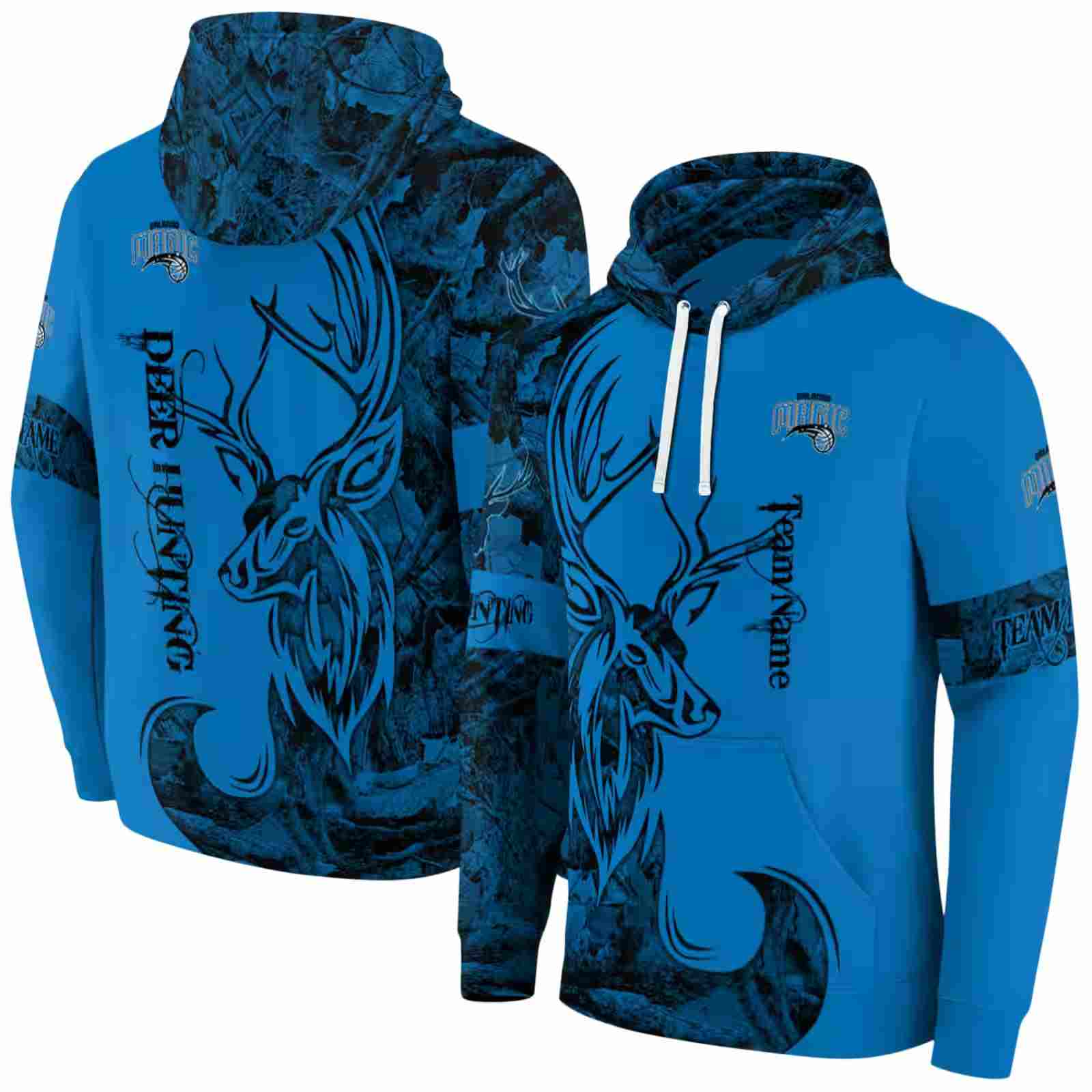 customized orlando magic deer silhouette blue hoodie fashion forward