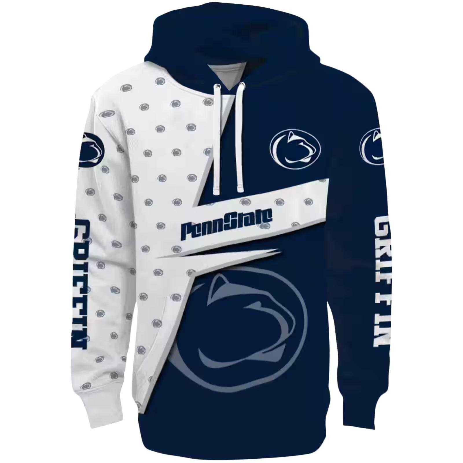 Customized Penn State Nittany Lions Abstract Shape Blue Hoodie