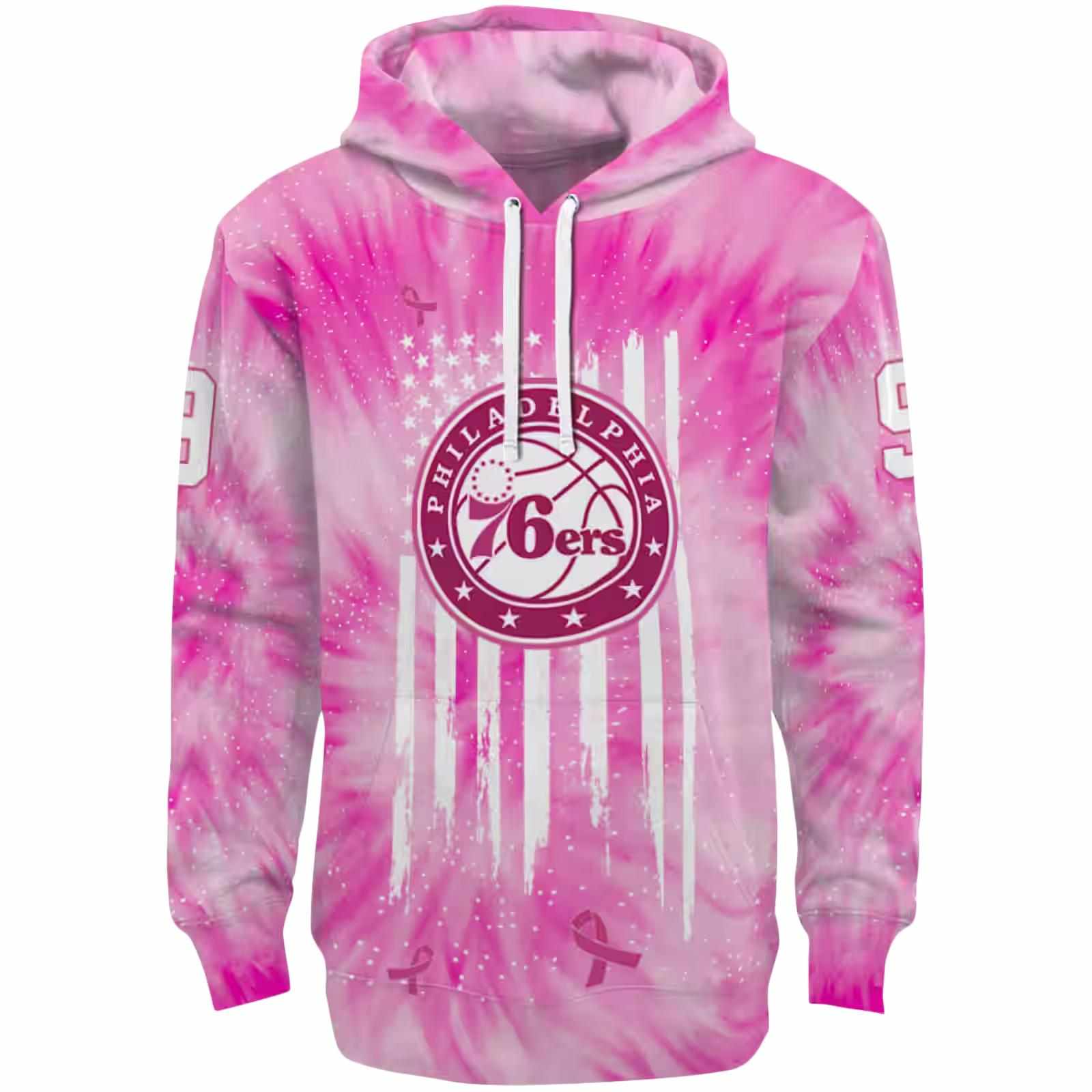 Customized Philadelphia 76ers Cancer Support Pink Hoodie