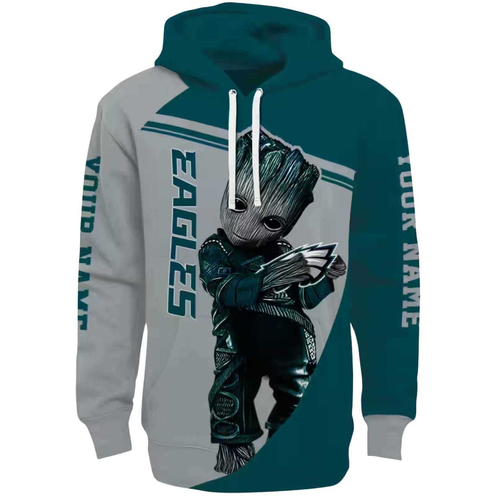 Customized Philadelphia Eagles Groot Green Hoodie