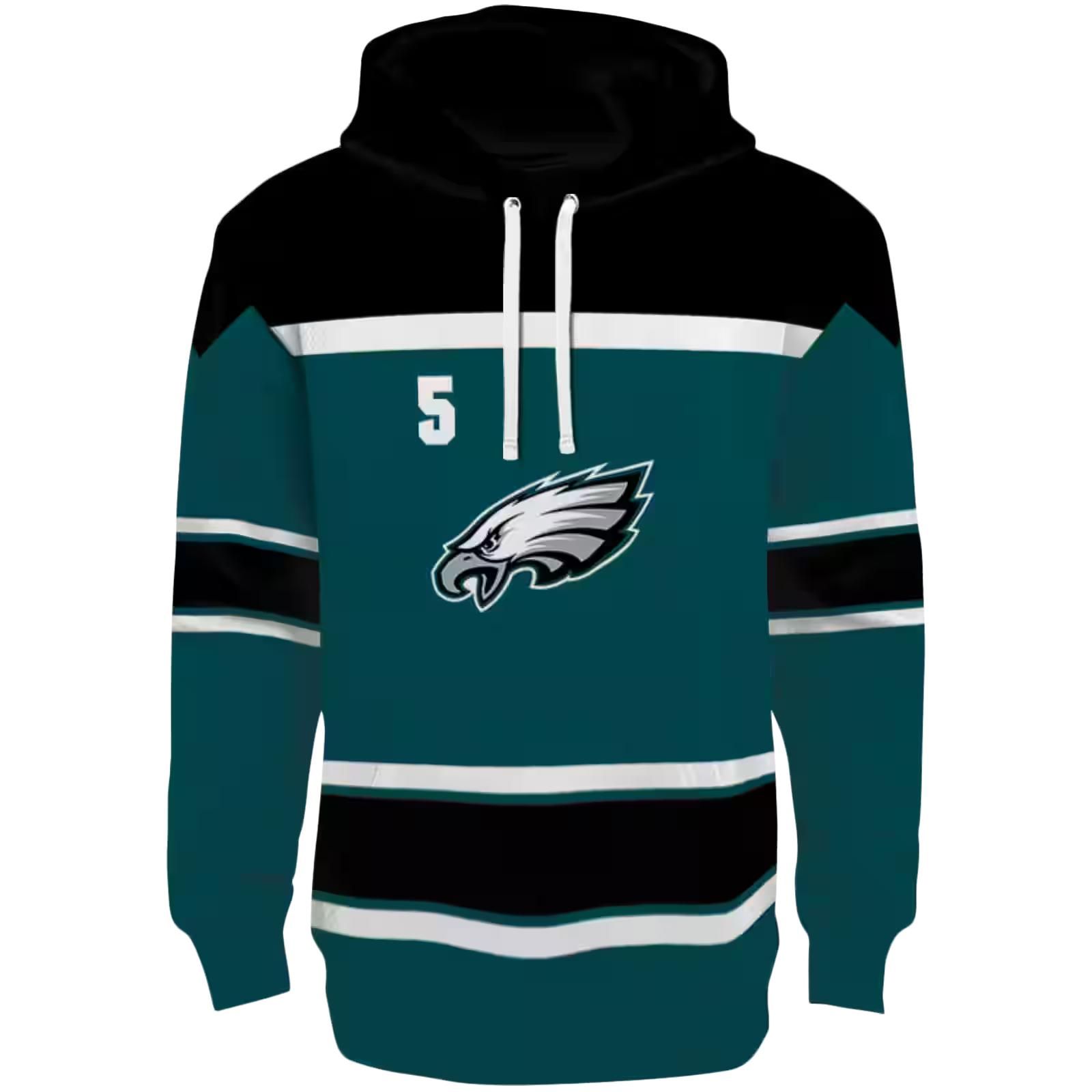 Customized Philadelphia Eagles Striped Pattern Green Hoodie