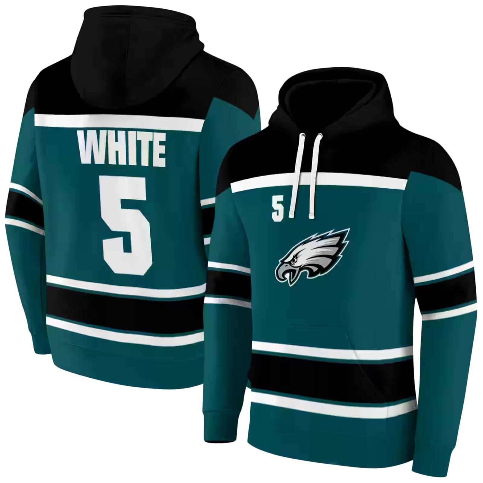 customized philadelphia eagles striped pattern green hoodie fashion forward