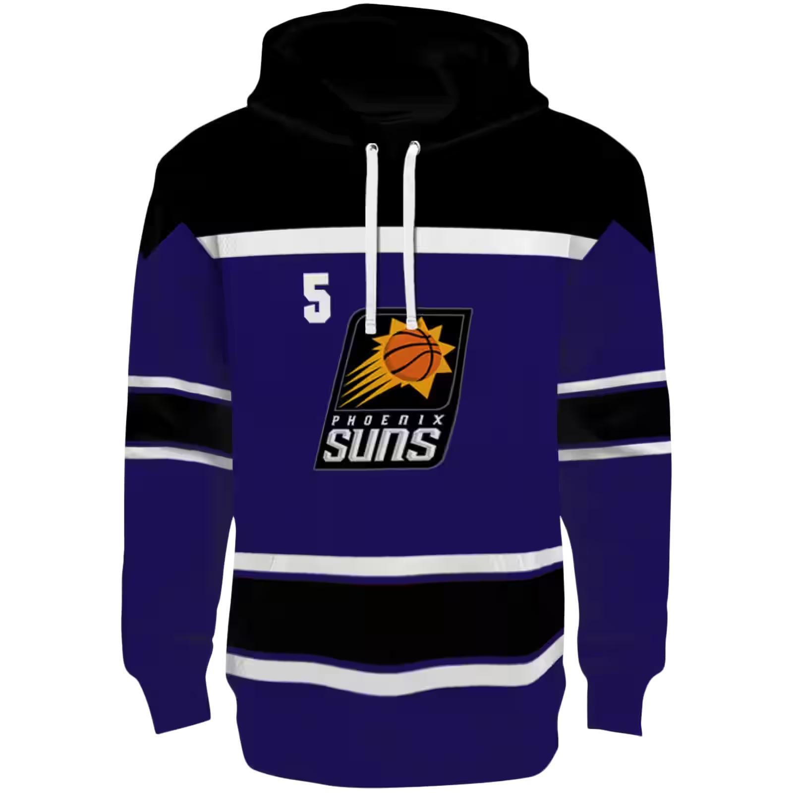 Customized Phoenix Suns Striped Pattern Purple Hoodie