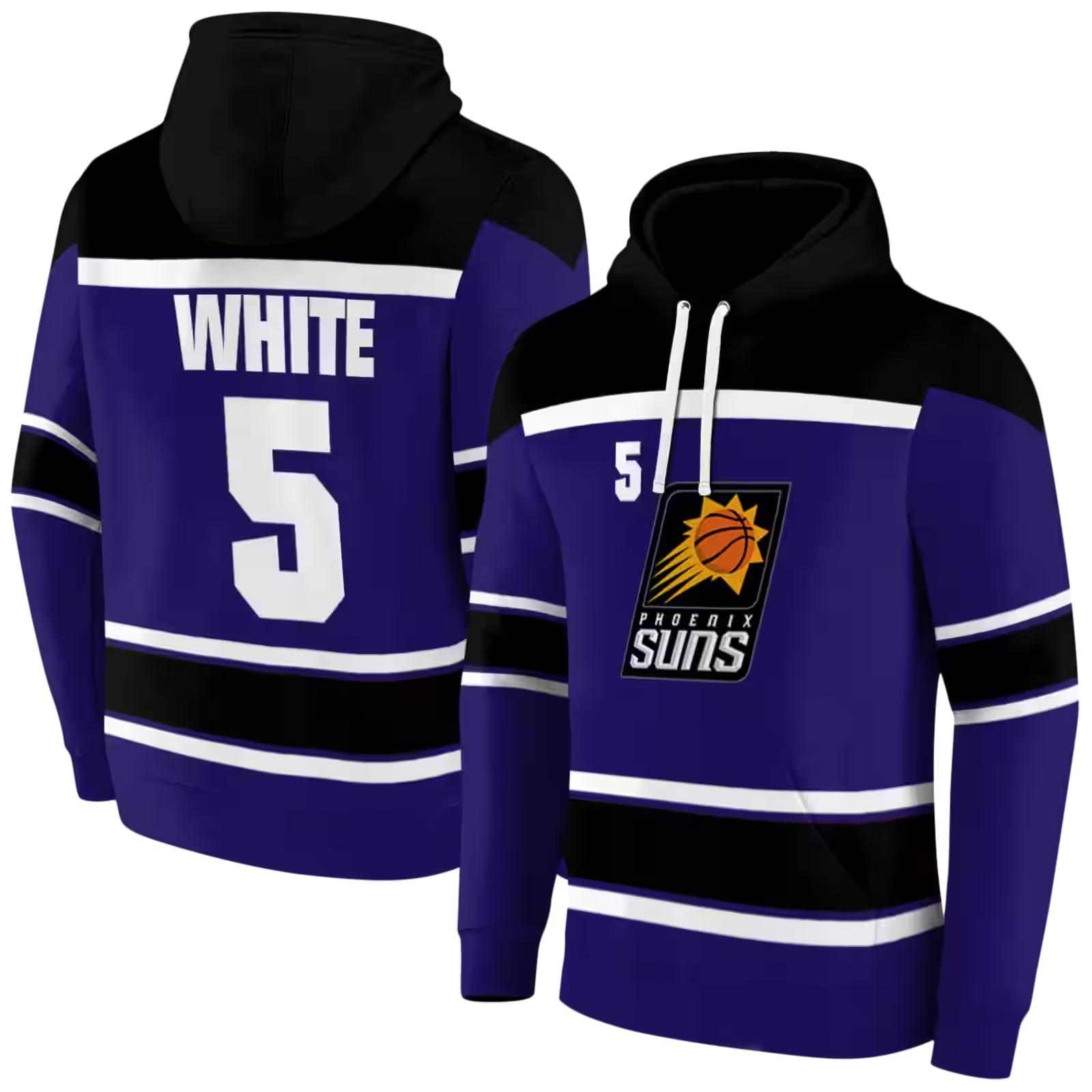 customized phoenix suns striped pattern purple hoodie fashion forward