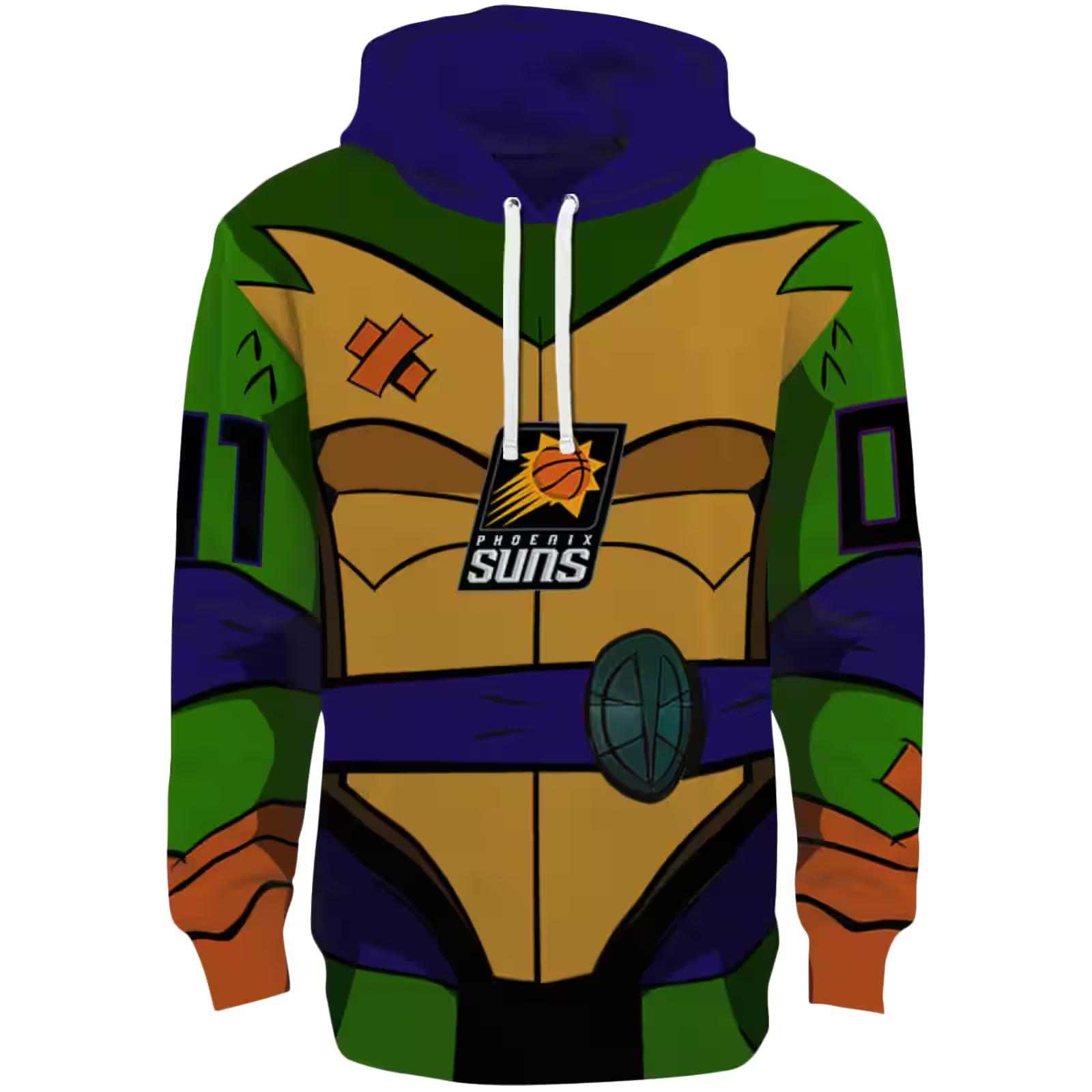 Customized Phoenix Suns Superhero Armor Purple Green Hoodie