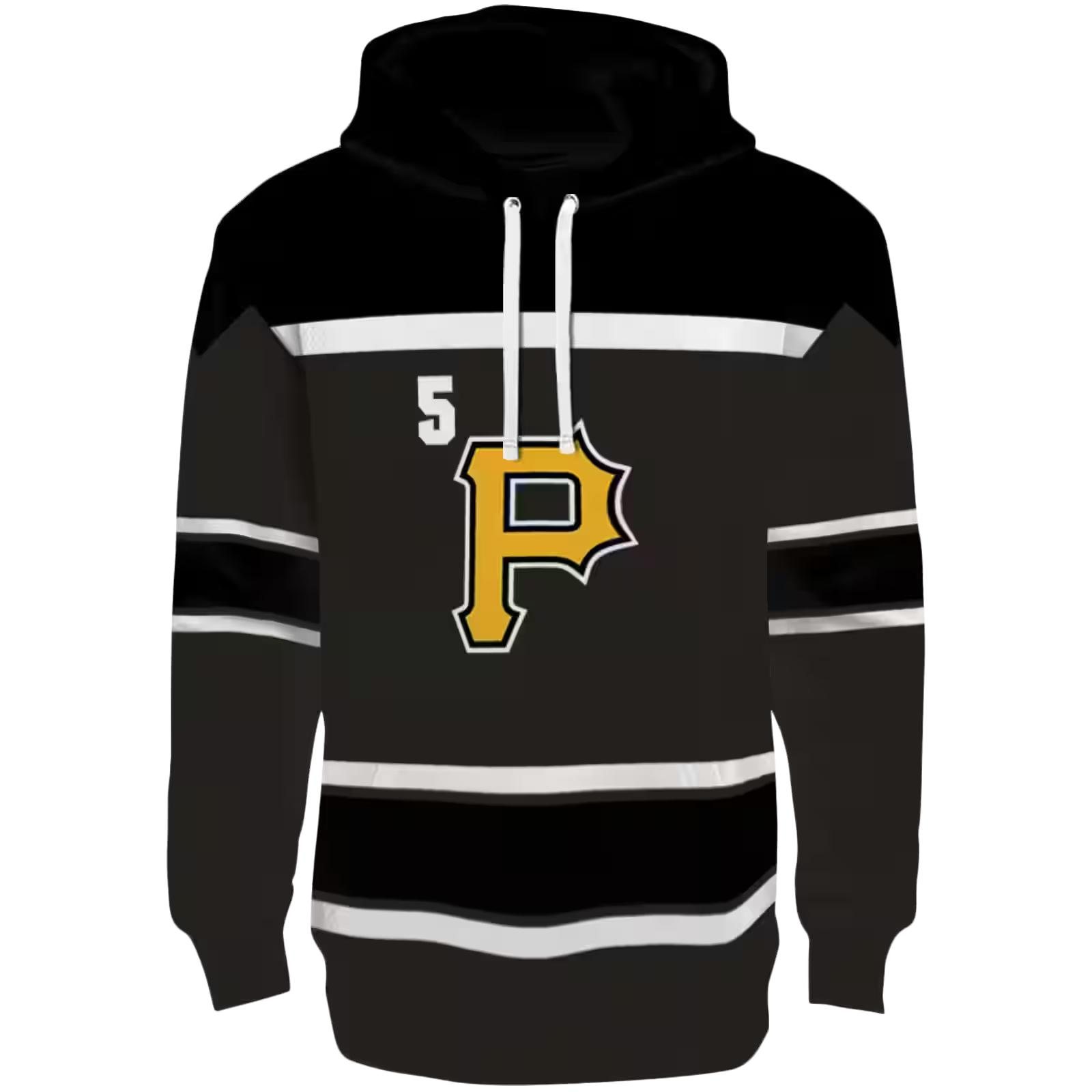 Customized Pittsburgh Pirates Striped Pattern Black Hoodie