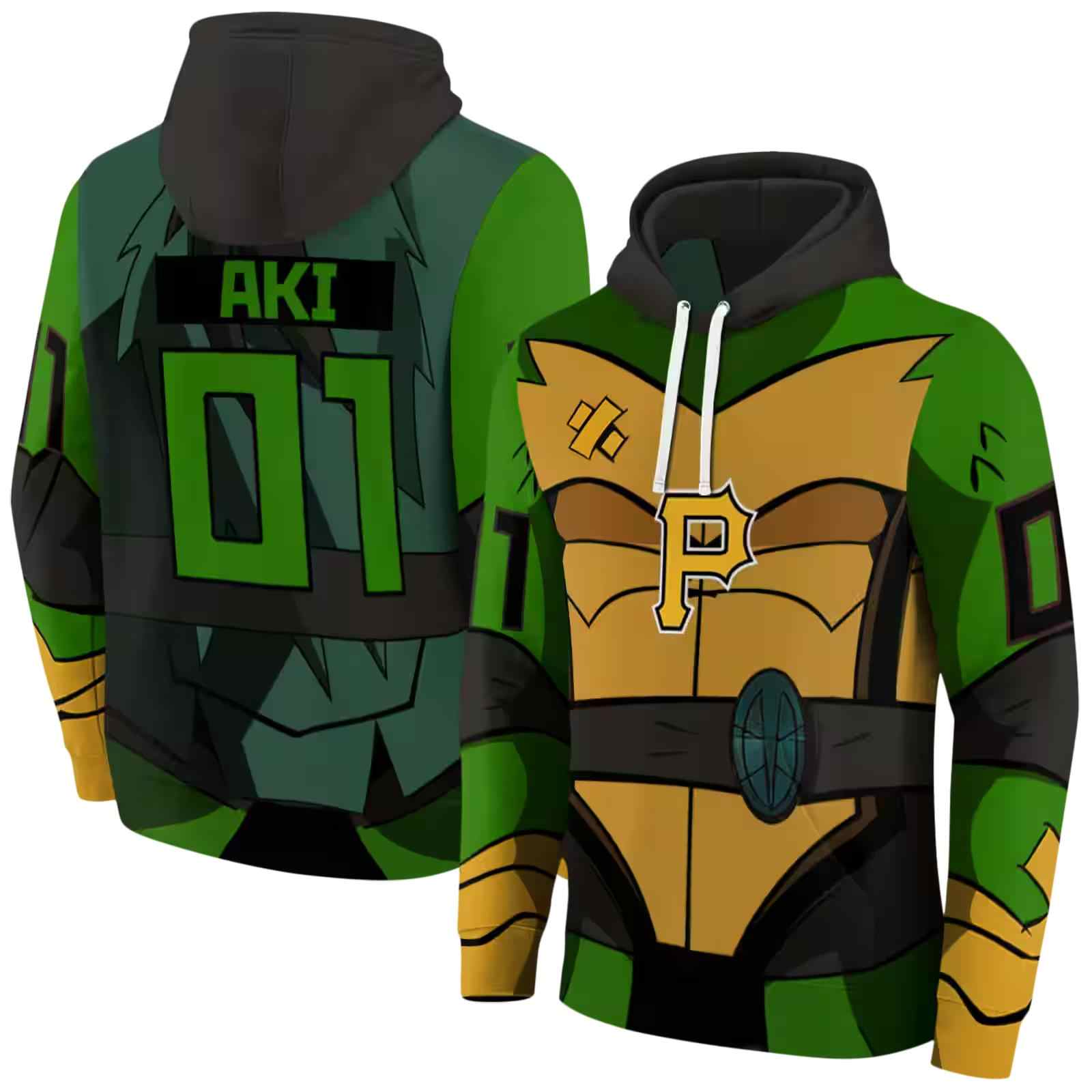 customized pittsburgh pirates superhero armor black green hoodie fashion forward