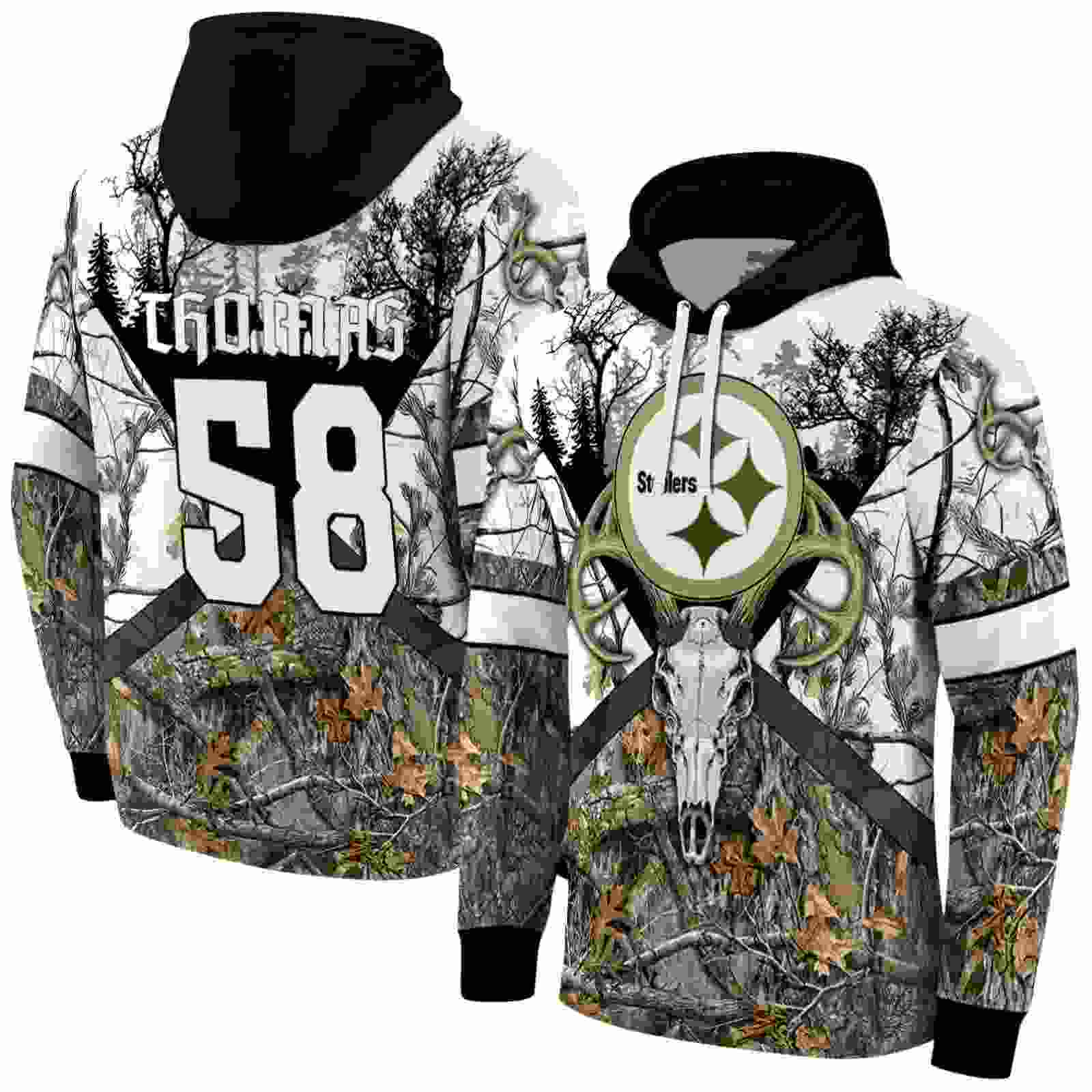 customized pittsburgh steelers forest silhouette hoodie fashion forward