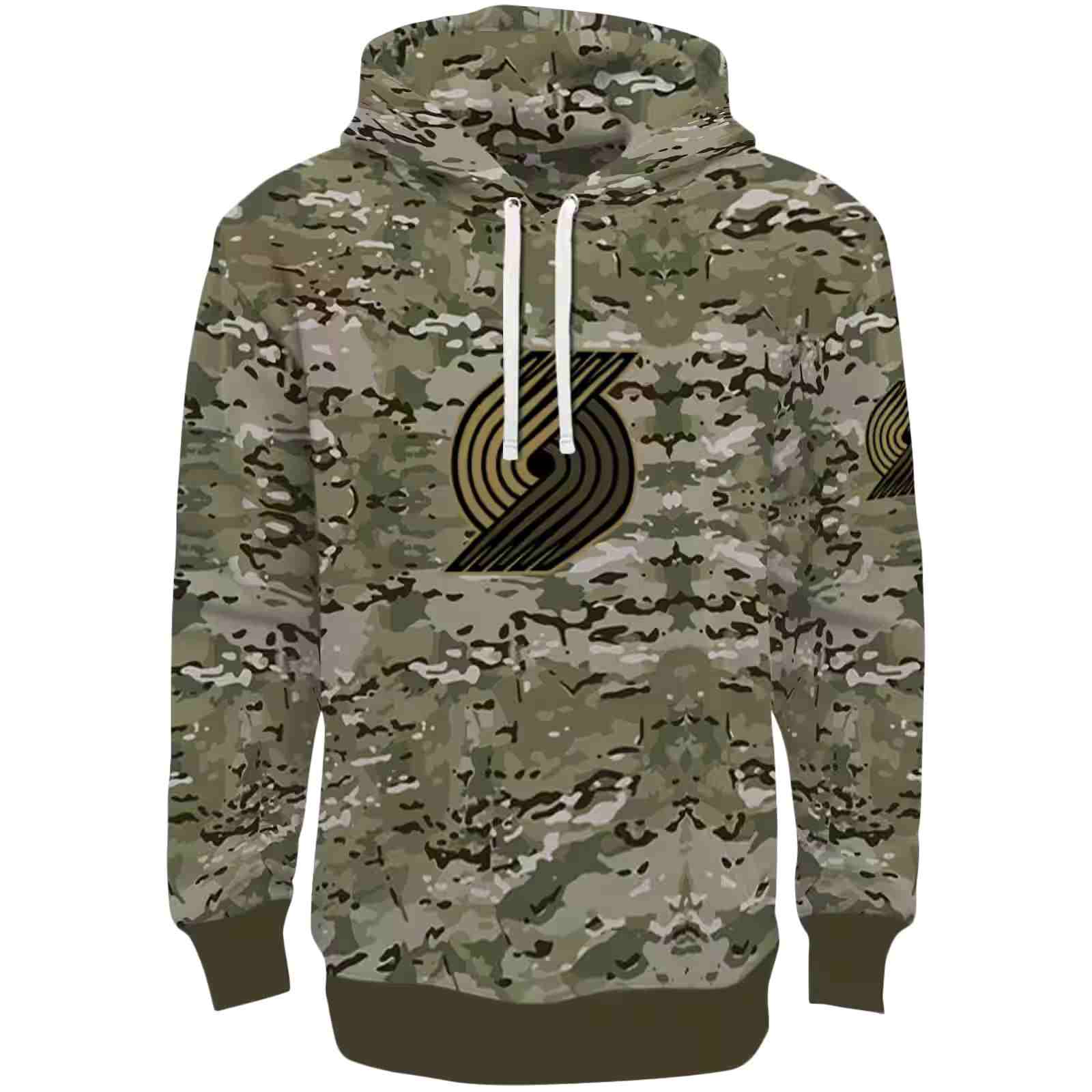 Customized Portland Trail Blazers Military Style Hoodie