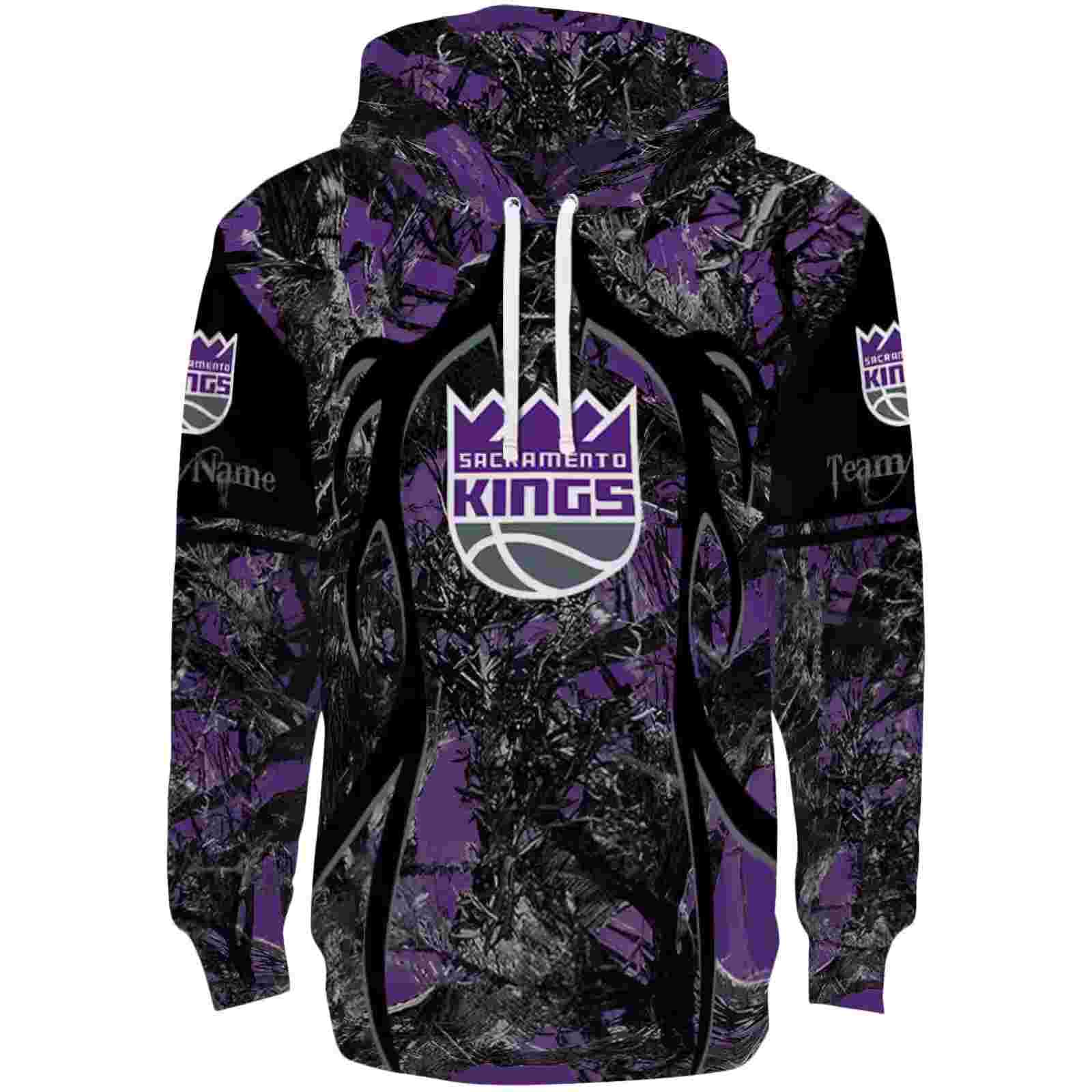 Customized Sacramento Kings Hunting Theme Purple Black Hoodie