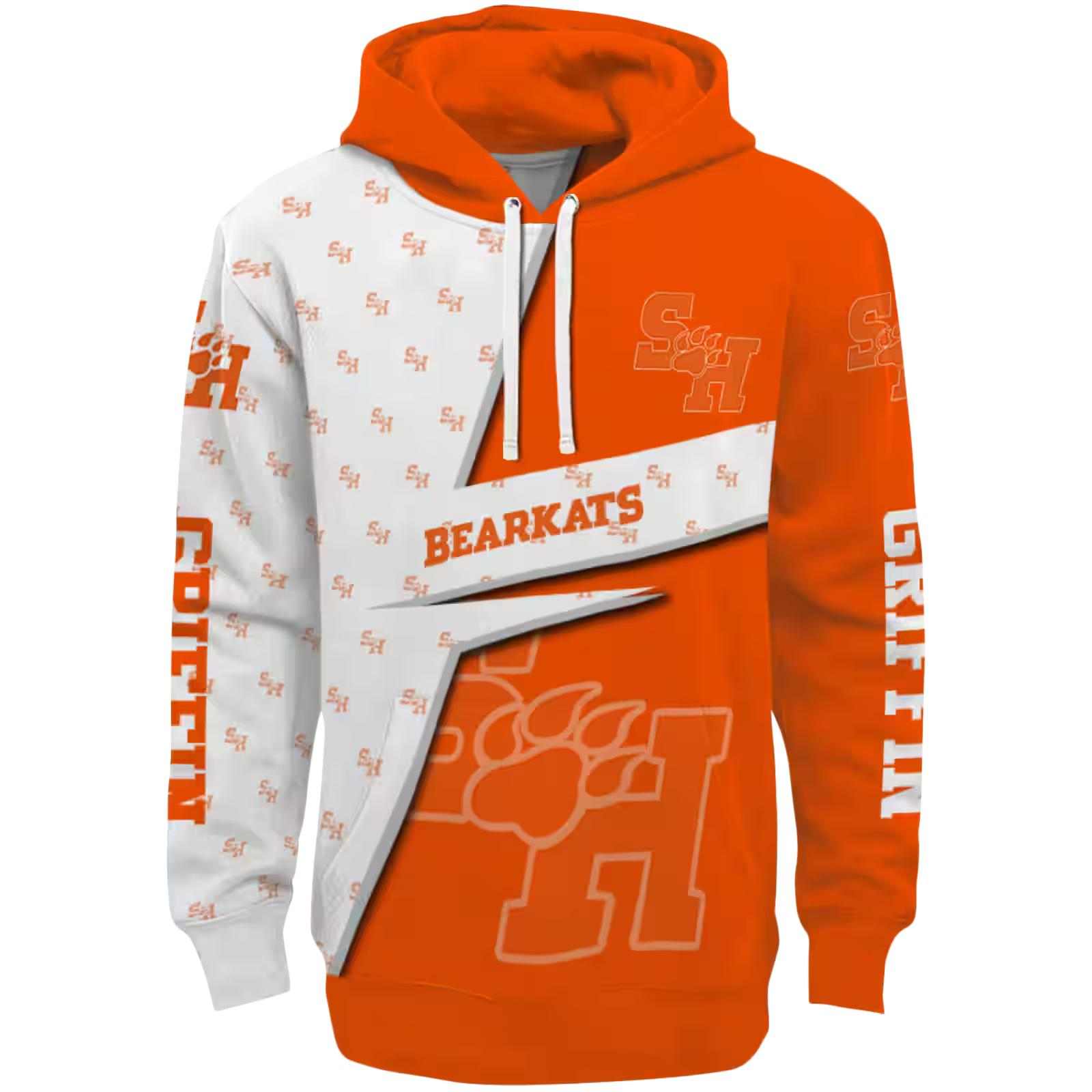 Customized Sam Houston Bearkats Abstract Shape Orange Hoodie