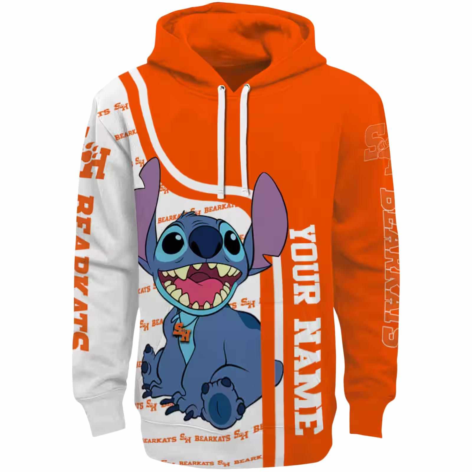 Customized Sam Houston Bearkats Stitch Orange Hoodie