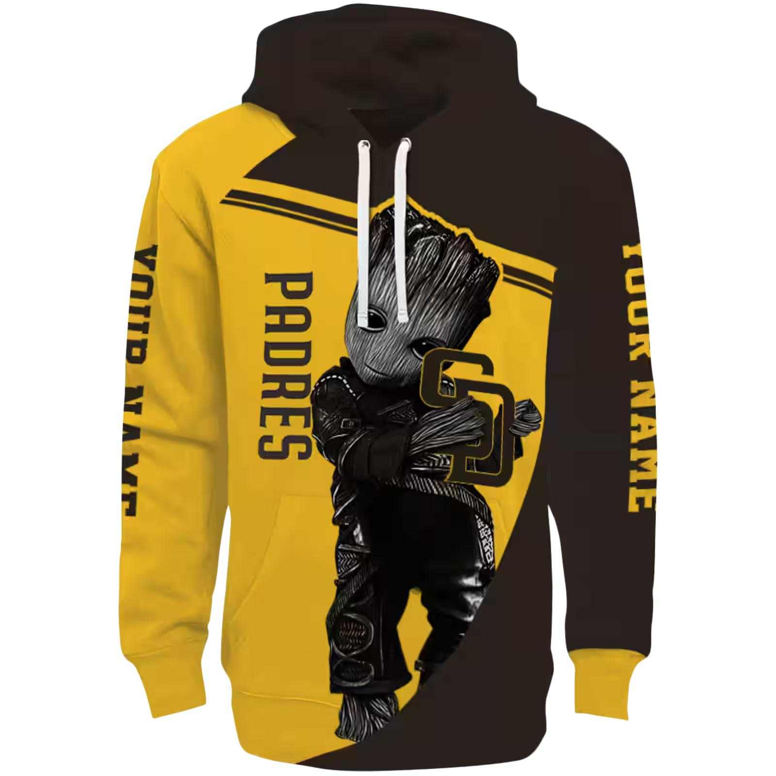 Customized San Diego Padres Groot Brown Hoodie