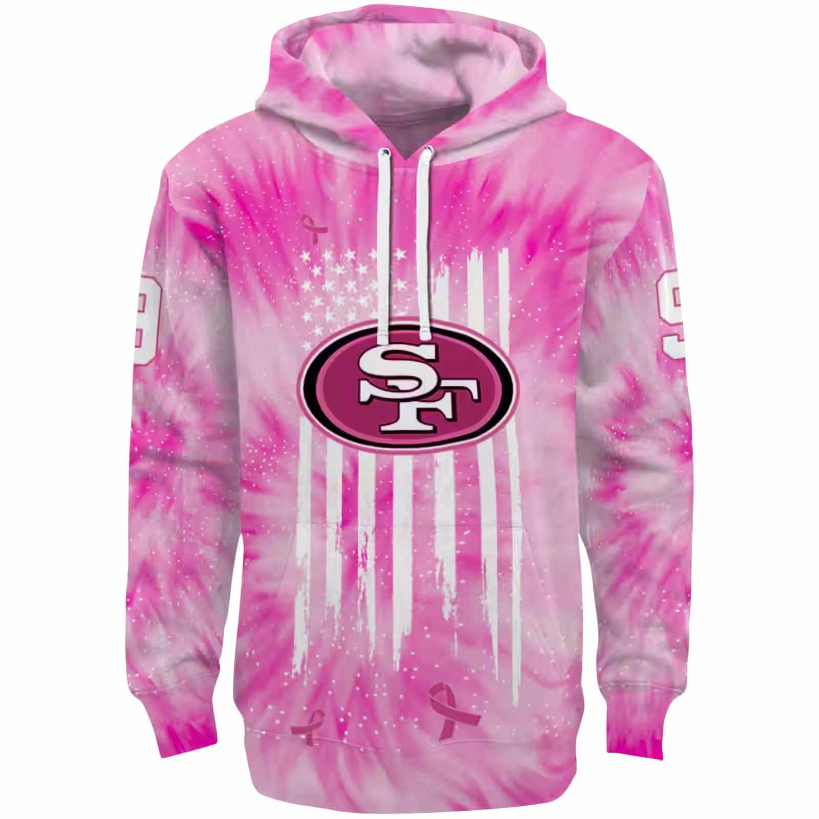 Customized San Francisco 49ers Cancer Support Pink Hoodie