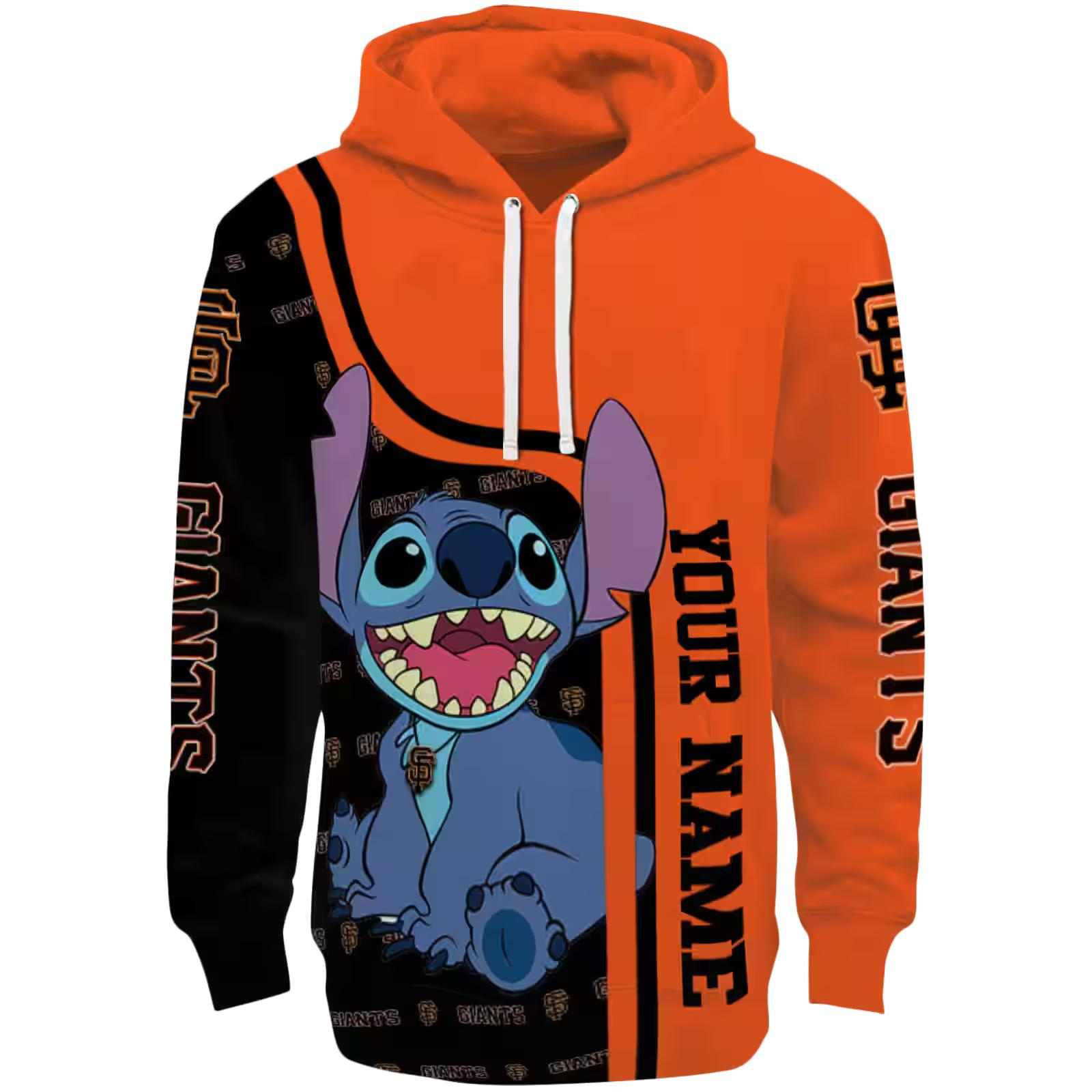 Customized San Francisco Giants Stitch Orange Hoodie