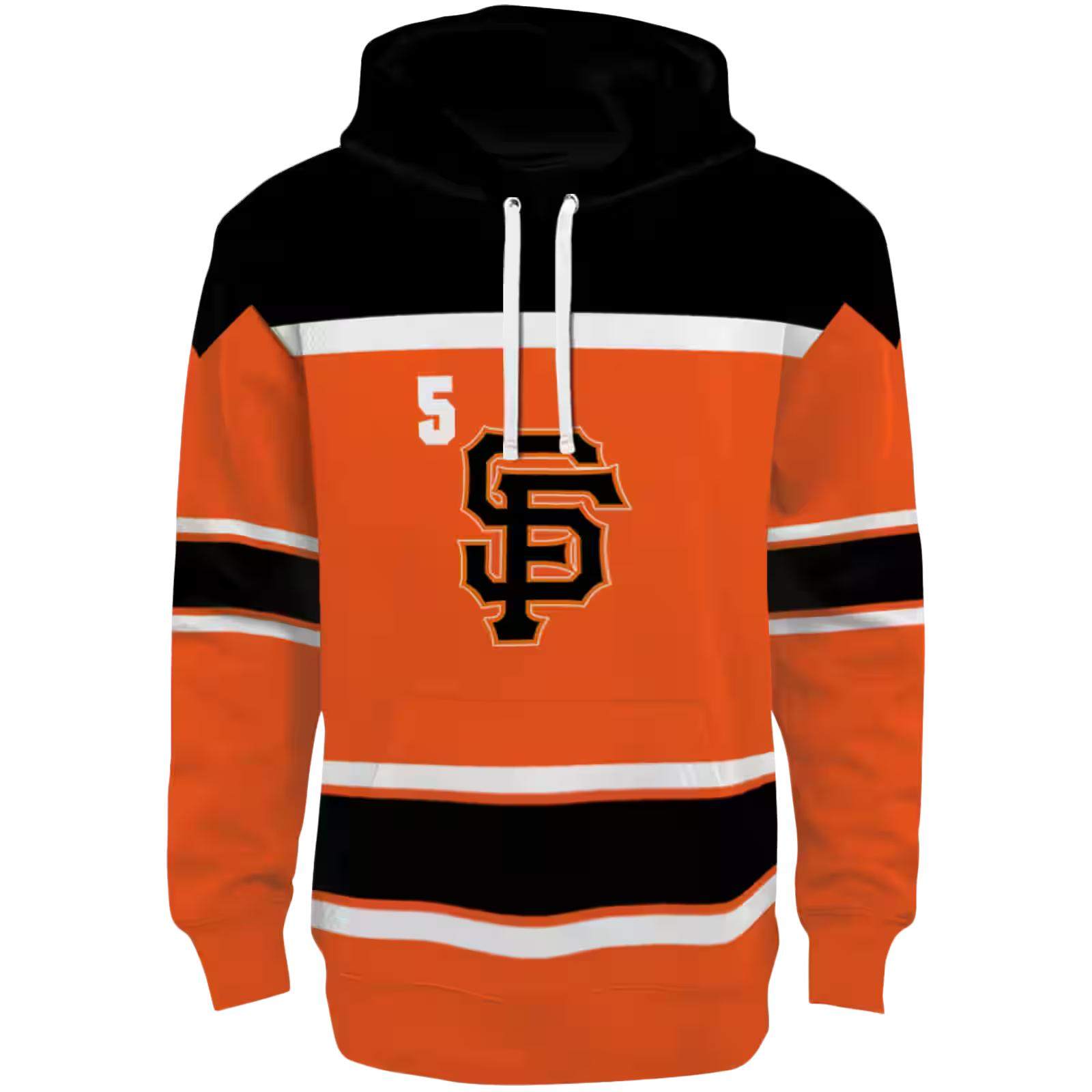 Customized San Francisco Giants Striped Pattern Orange Hoodie