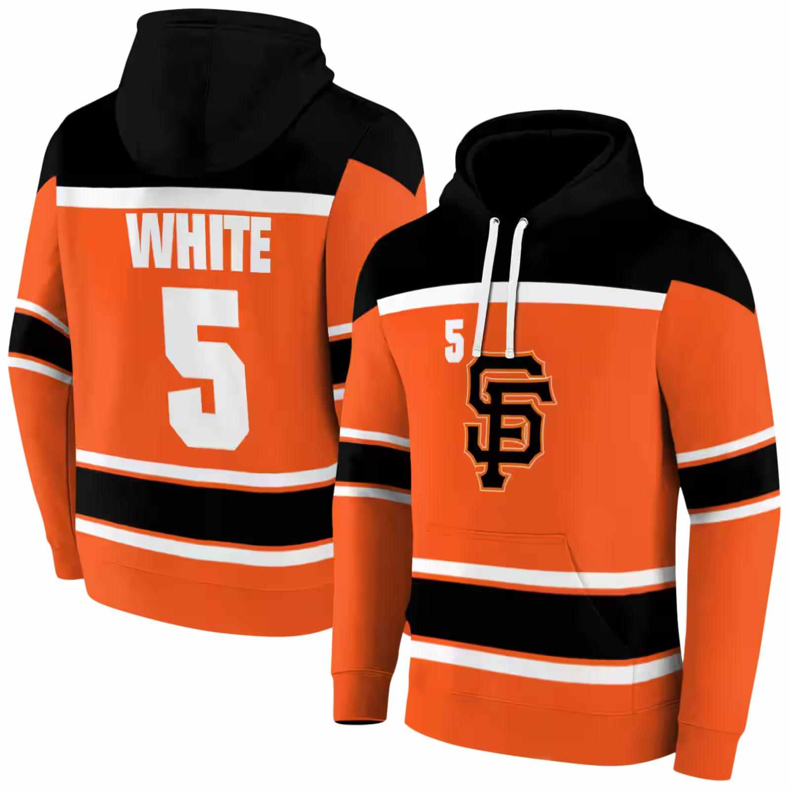 customized san francisco giants striped pattern orange hoodie fashion forward