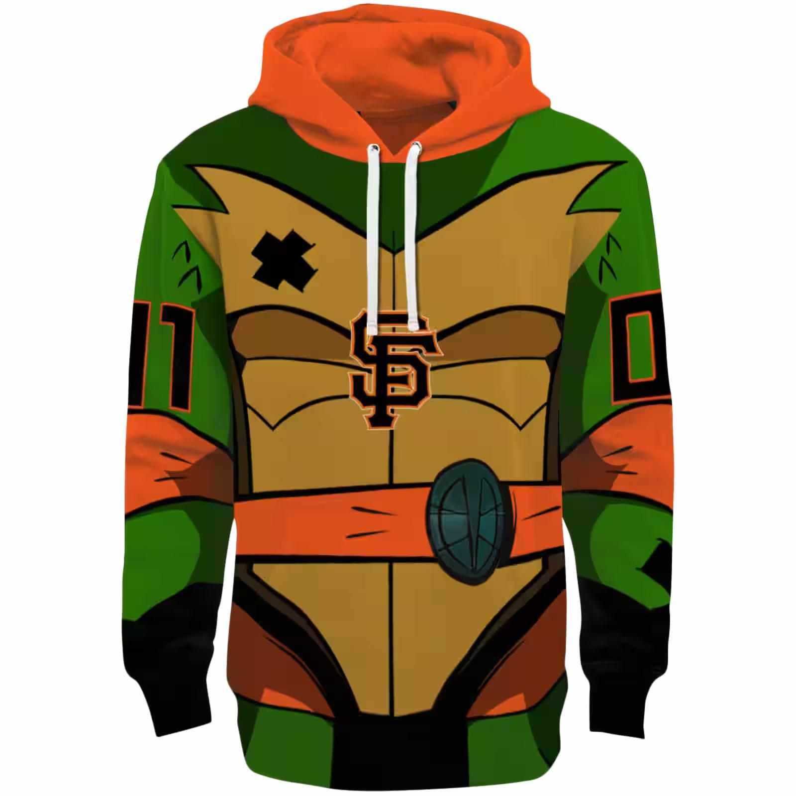 Customized San Francisco Giants Superhero Armor Orange Green Hoodie