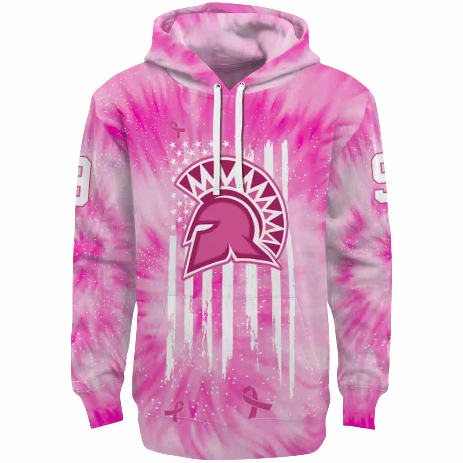 Customized San Jose State Spartans Cancer Support Pink Hoodie