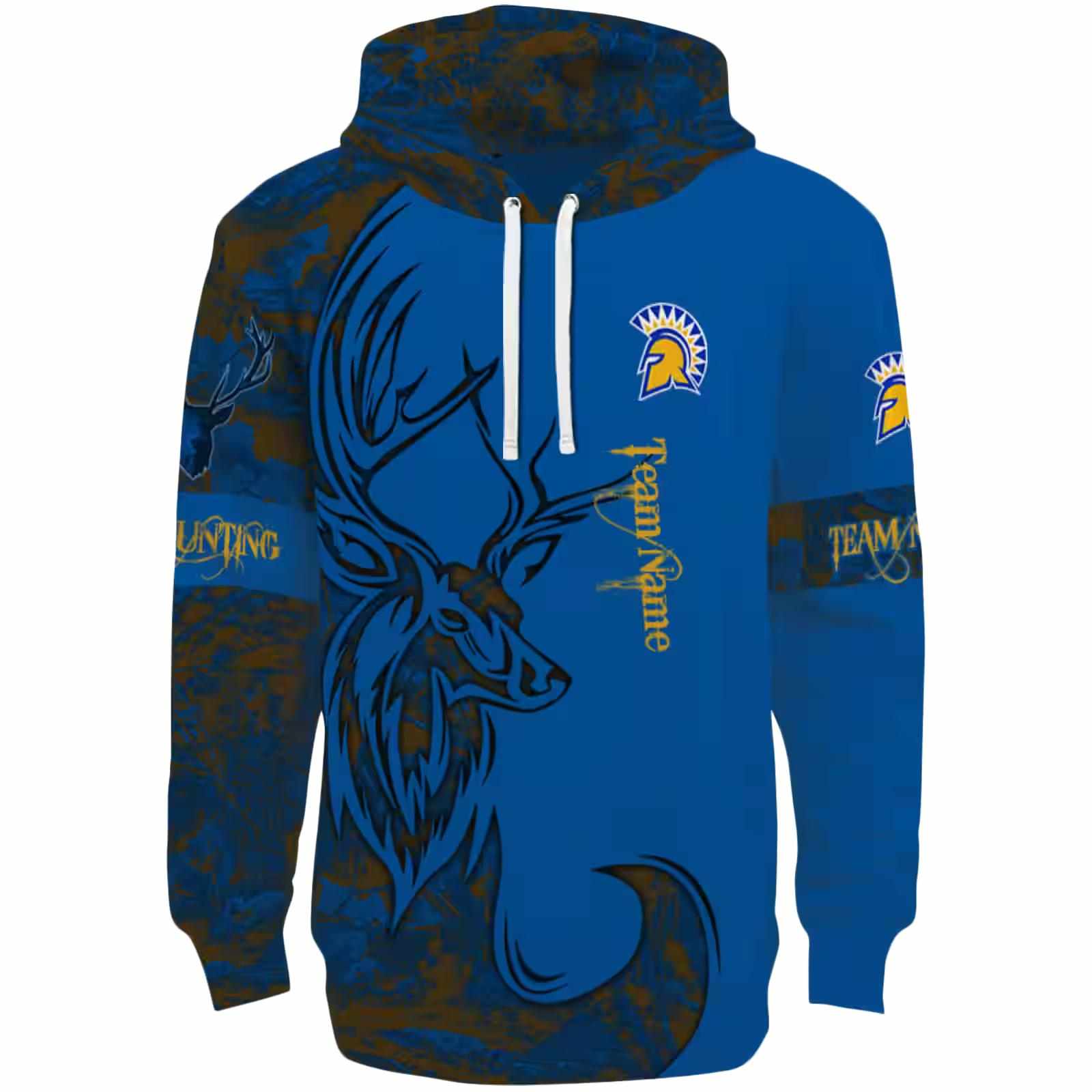 Customized San Jose State Spartans Deer Silhouette Blue Hoodie