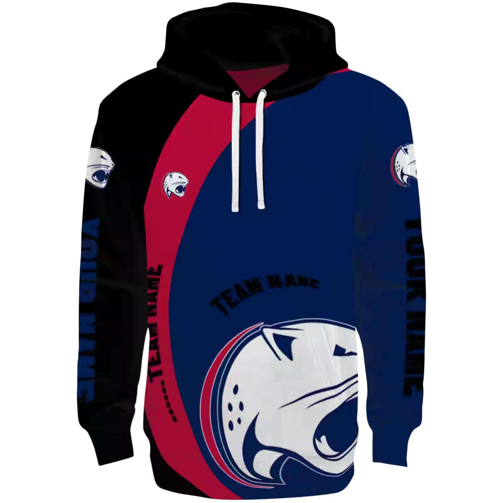 Customized South Alabama Jaguars Minimalist Design Blue Black Hoodie