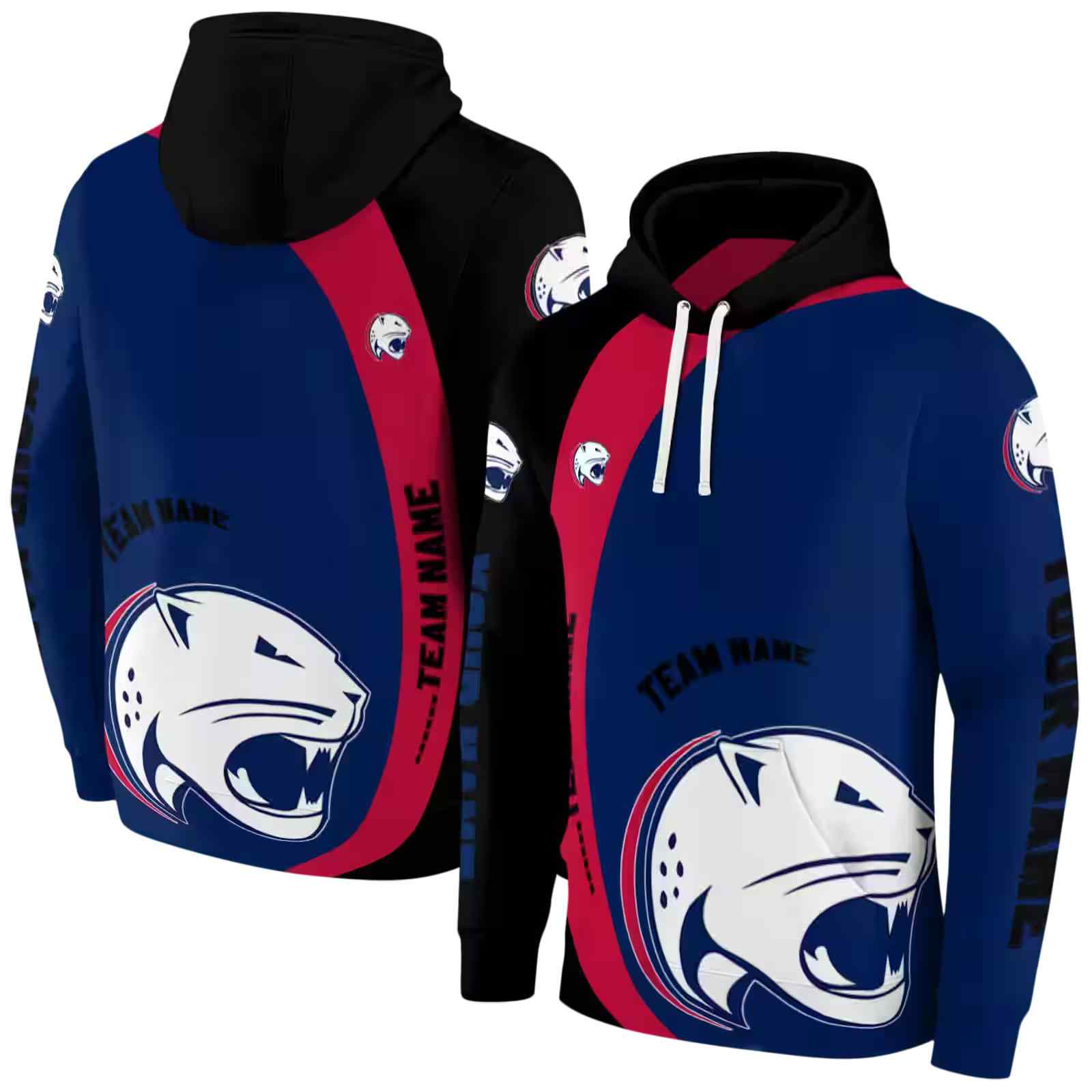 customized south alabama jaguars minimalist design blue black hoodie fashion forward