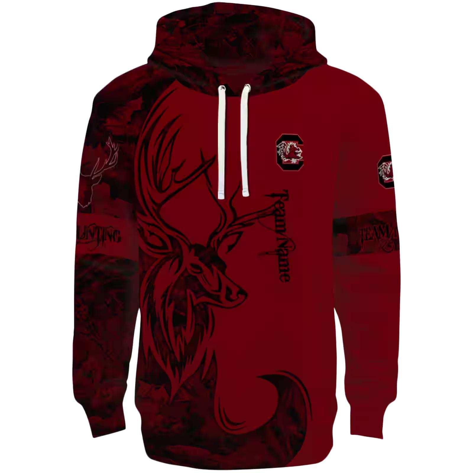 Customized South Carolina Gamecocks Deer Silhouette Garnet Hoodie