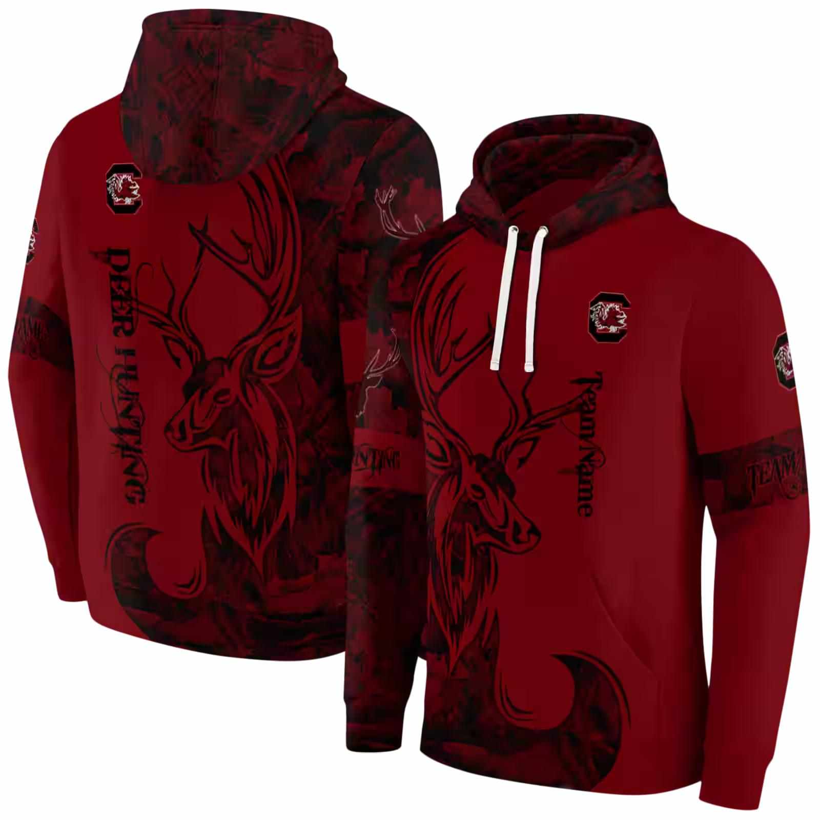 customized south carolina gamecocks deer silhouette garnet hoodie fashion forward