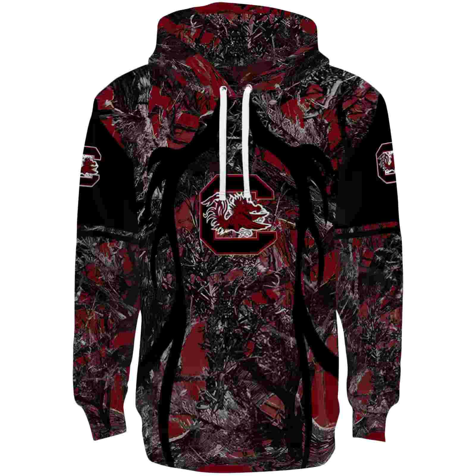 Customized South Carolina Gamecocks Hunting Theme Garnet Black Hoodie