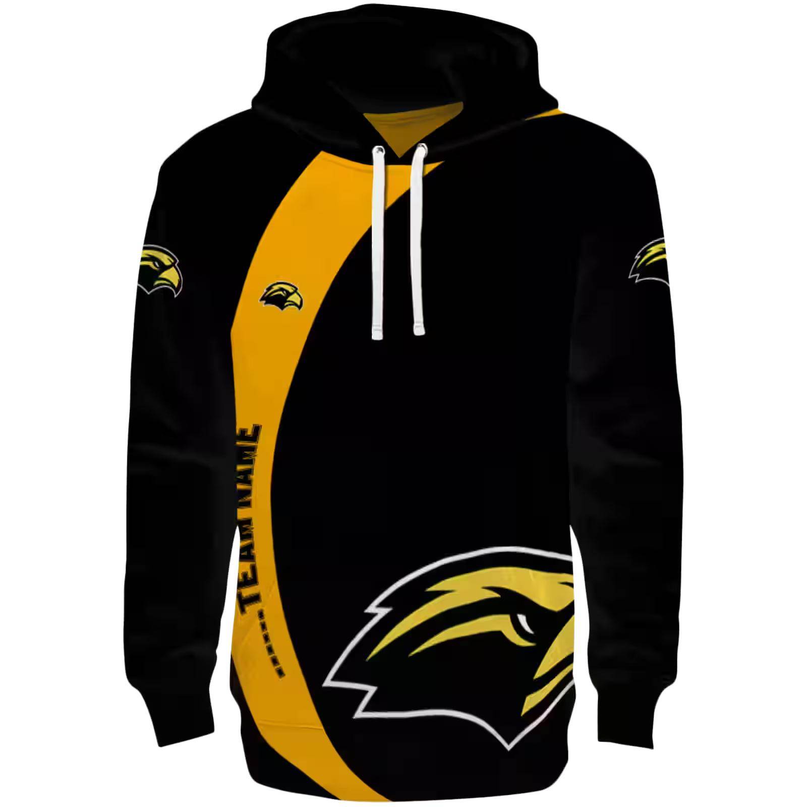 Customized Southern Miss Golden Eagles Minimalist Design Black Hoodie