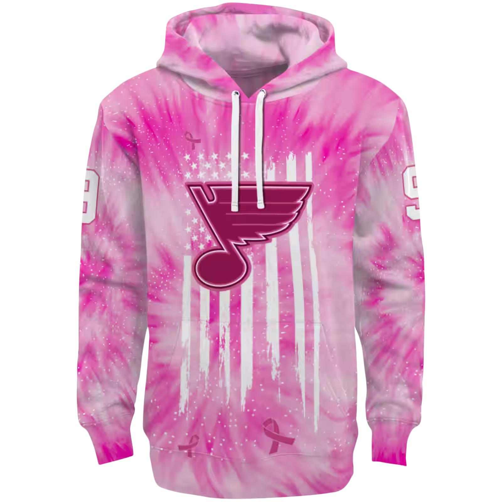 Customized St. Louis Blues Cancer Support Pink Hoodie