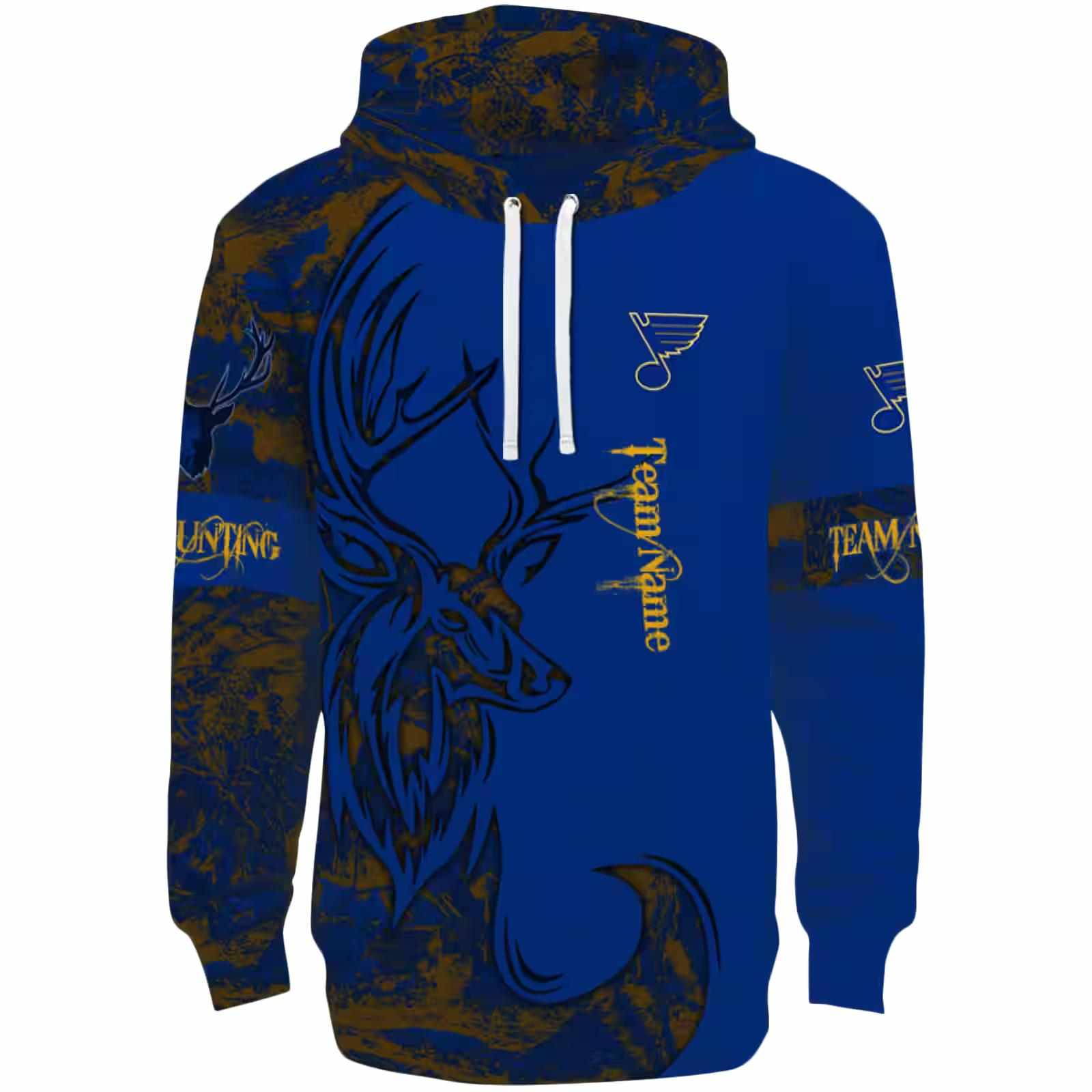 Customized St. Louis Blues Deer Silhouette Blue Hoodie