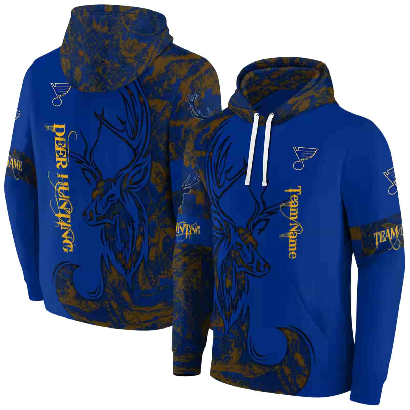 customized st louis blues deer silhouette blue hoodie fashion forward