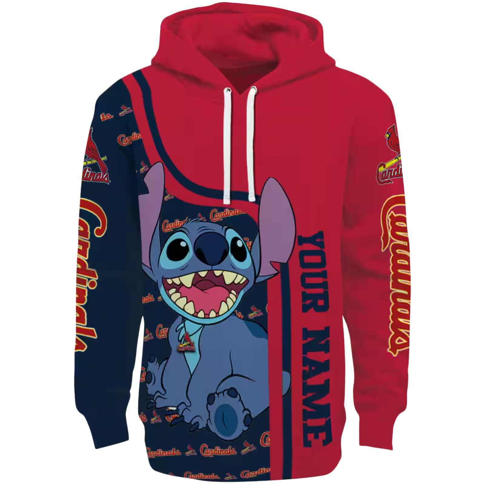 Customized St. Louis Cardinals Stitch Red Hoodie