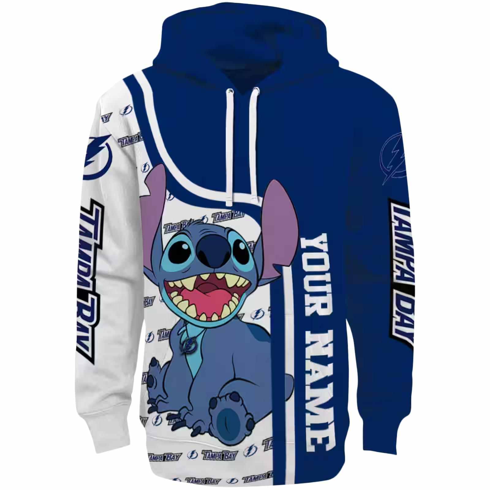 Customized Tampa Bay Lightning Stitch Blue Hoodie