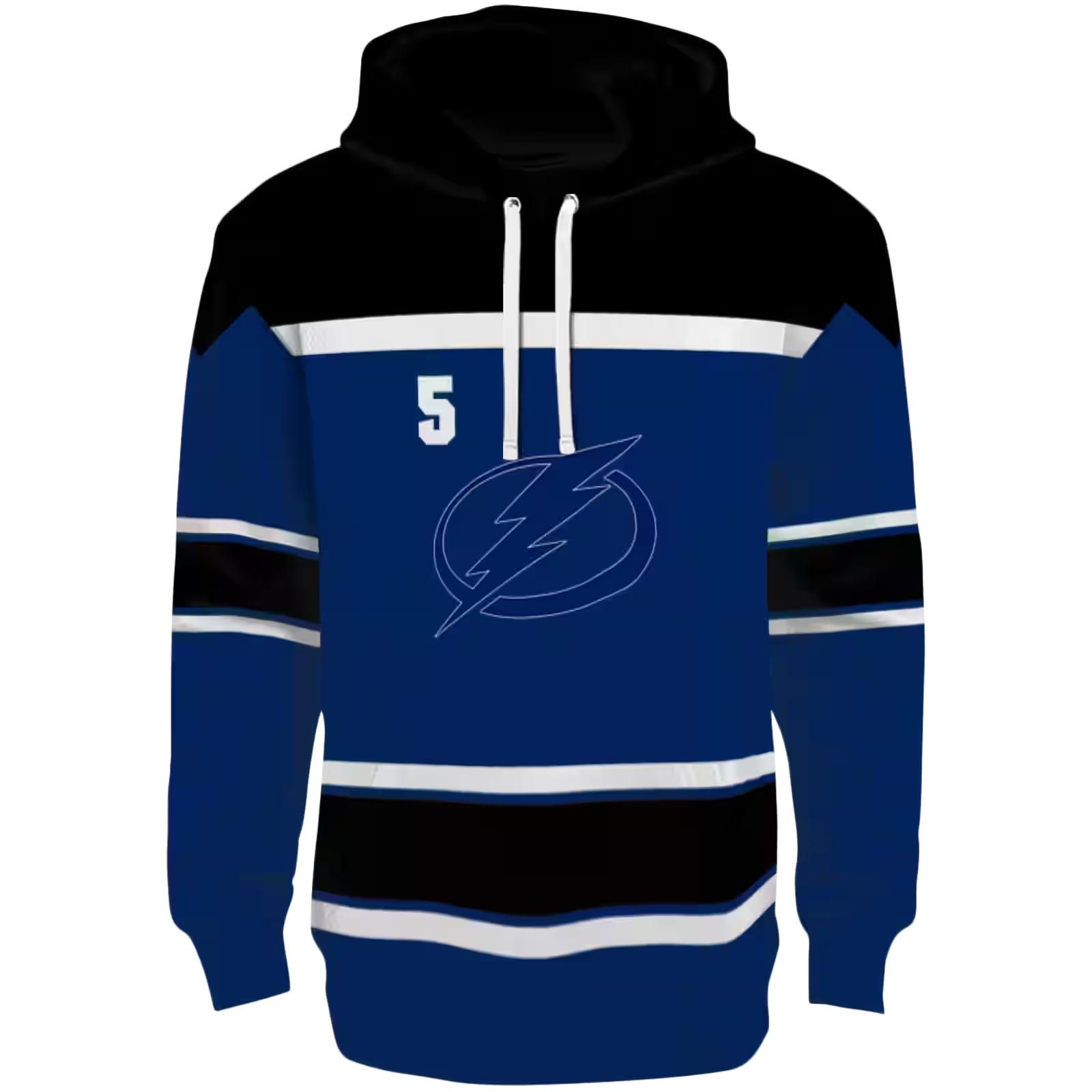 Customized Tampa Bay Lightning Striped Pattern Blue Hoodie