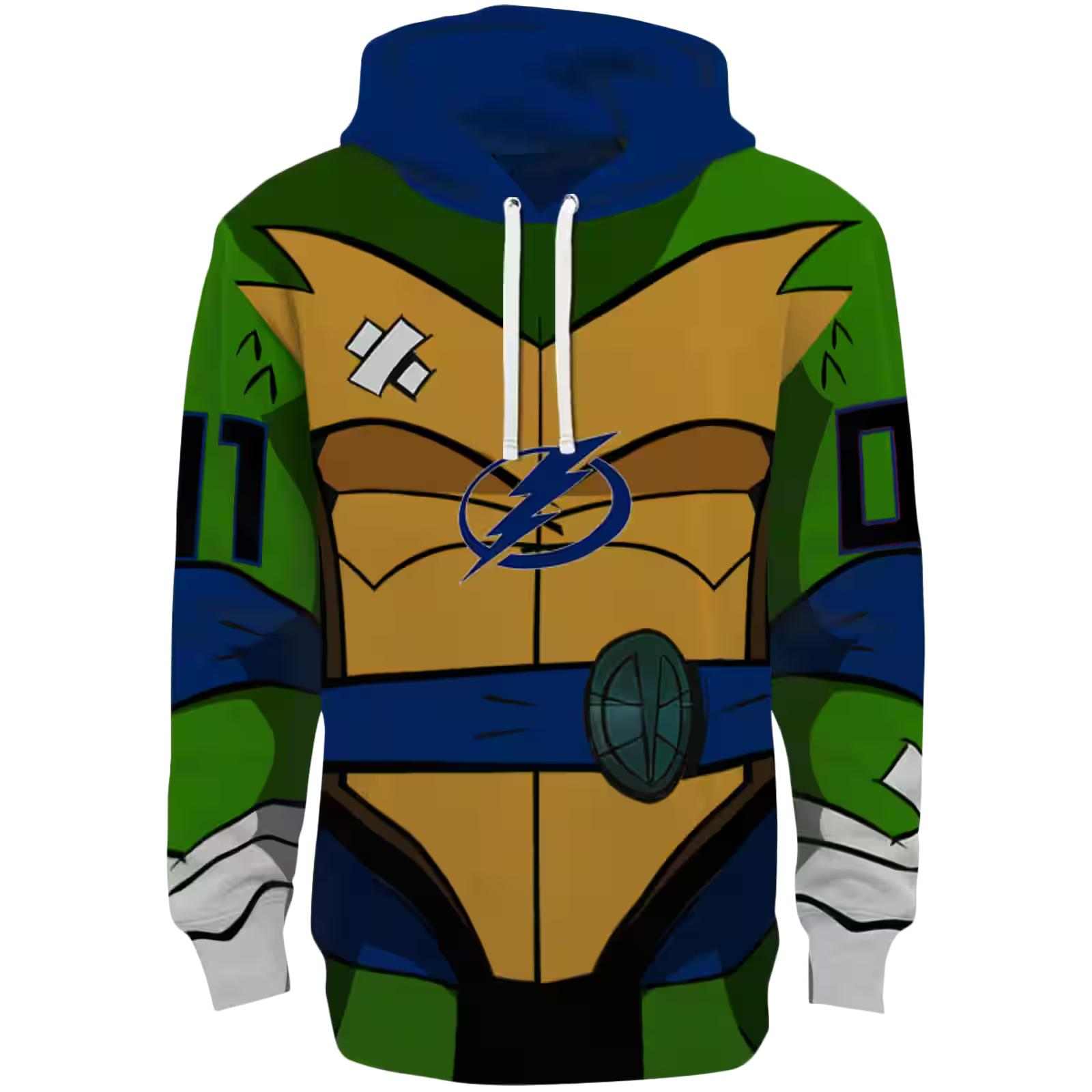 Customized Tampa Bay Lightning Superhero Armor Blue Green Hoodie