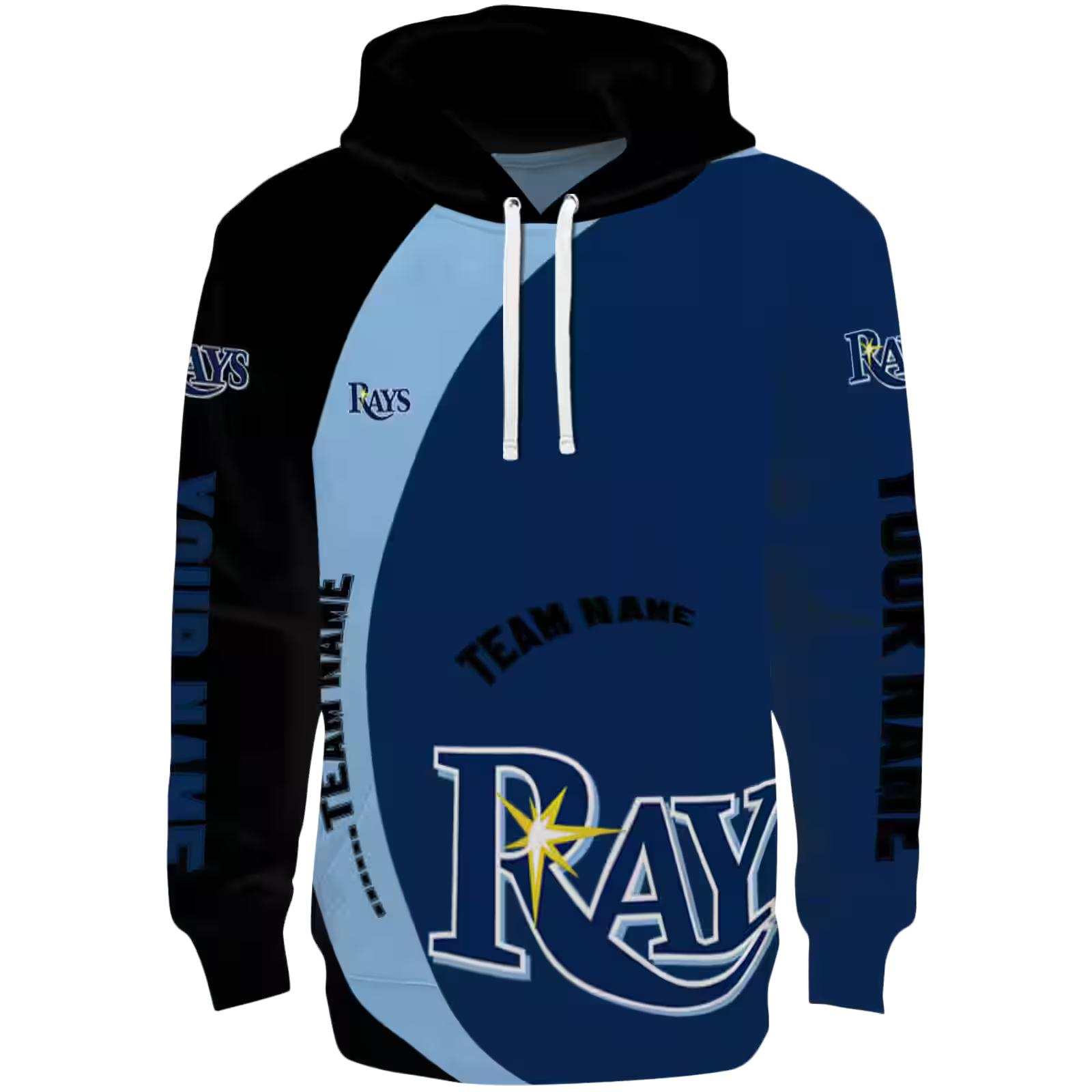 Customized Tampa Bay Rays Minimalist Design Navy Black Hoodie