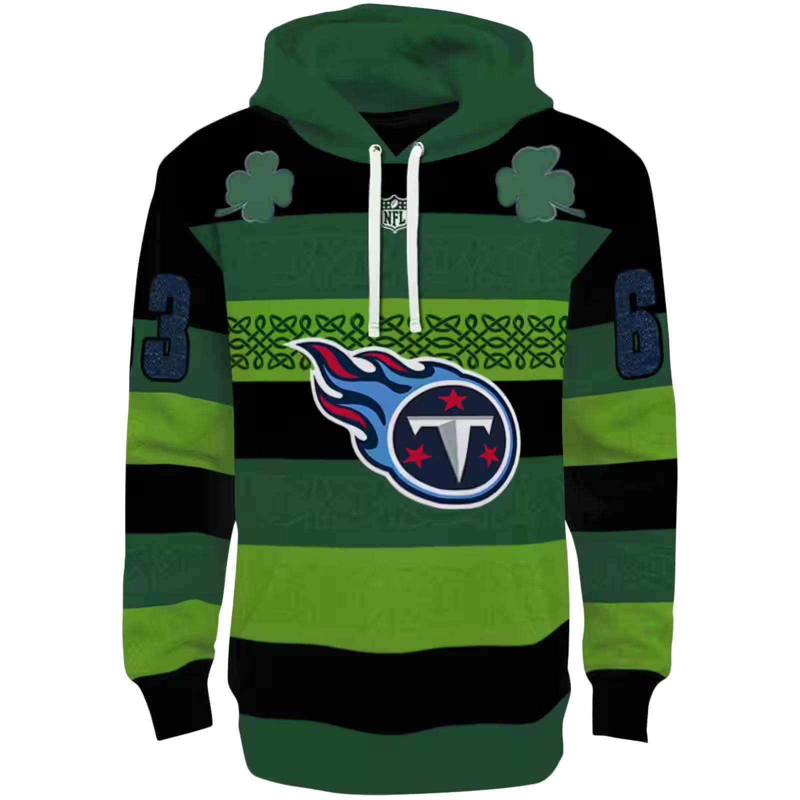 Customized Tennessee Titans Celtic Patterns Green Hoodie