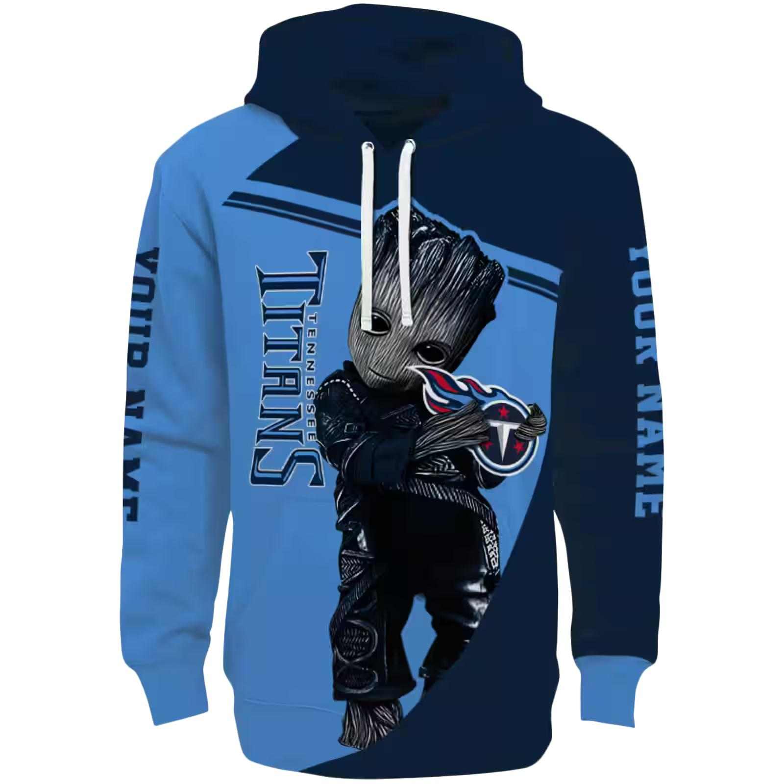 Customized Tennessee Titans Groot Navy Hoodie