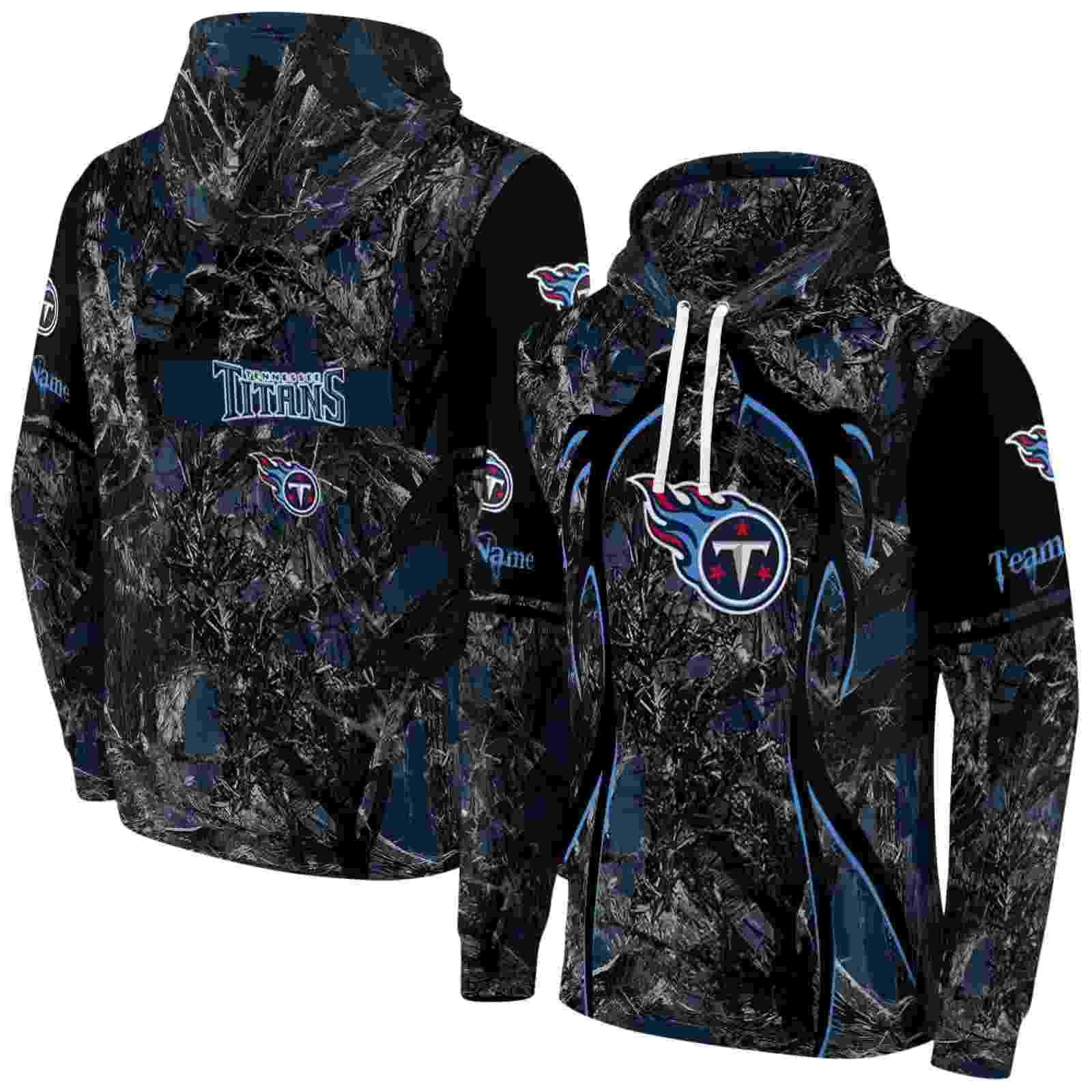 customized tennessee titans hunting theme navy black hoodie fashion forward