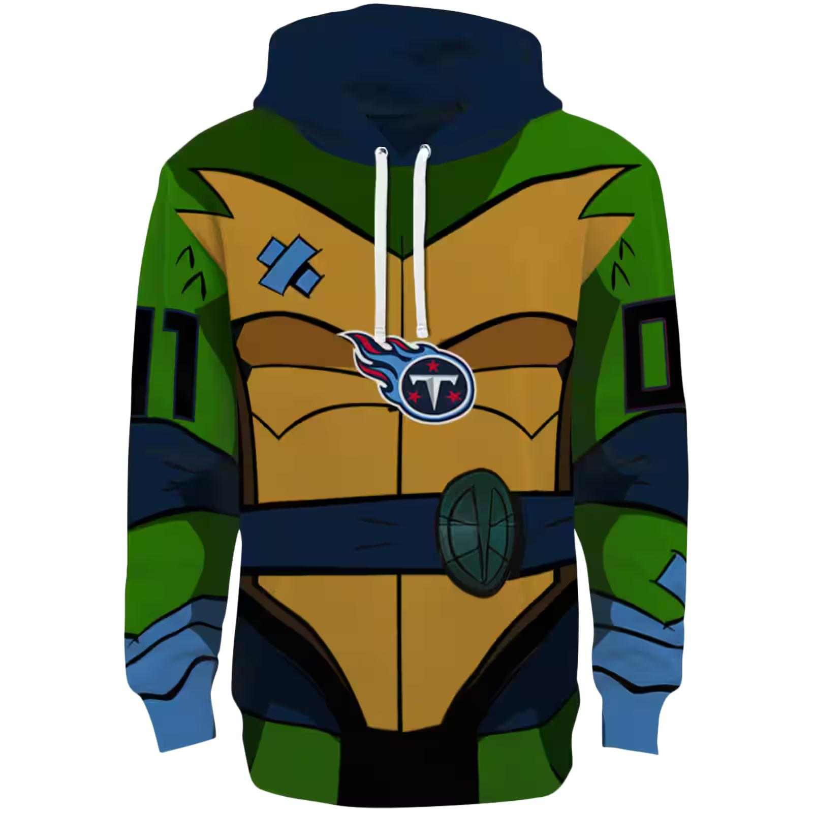 Customized Tennessee Titans Superhero Armor Navy Green Hoodie