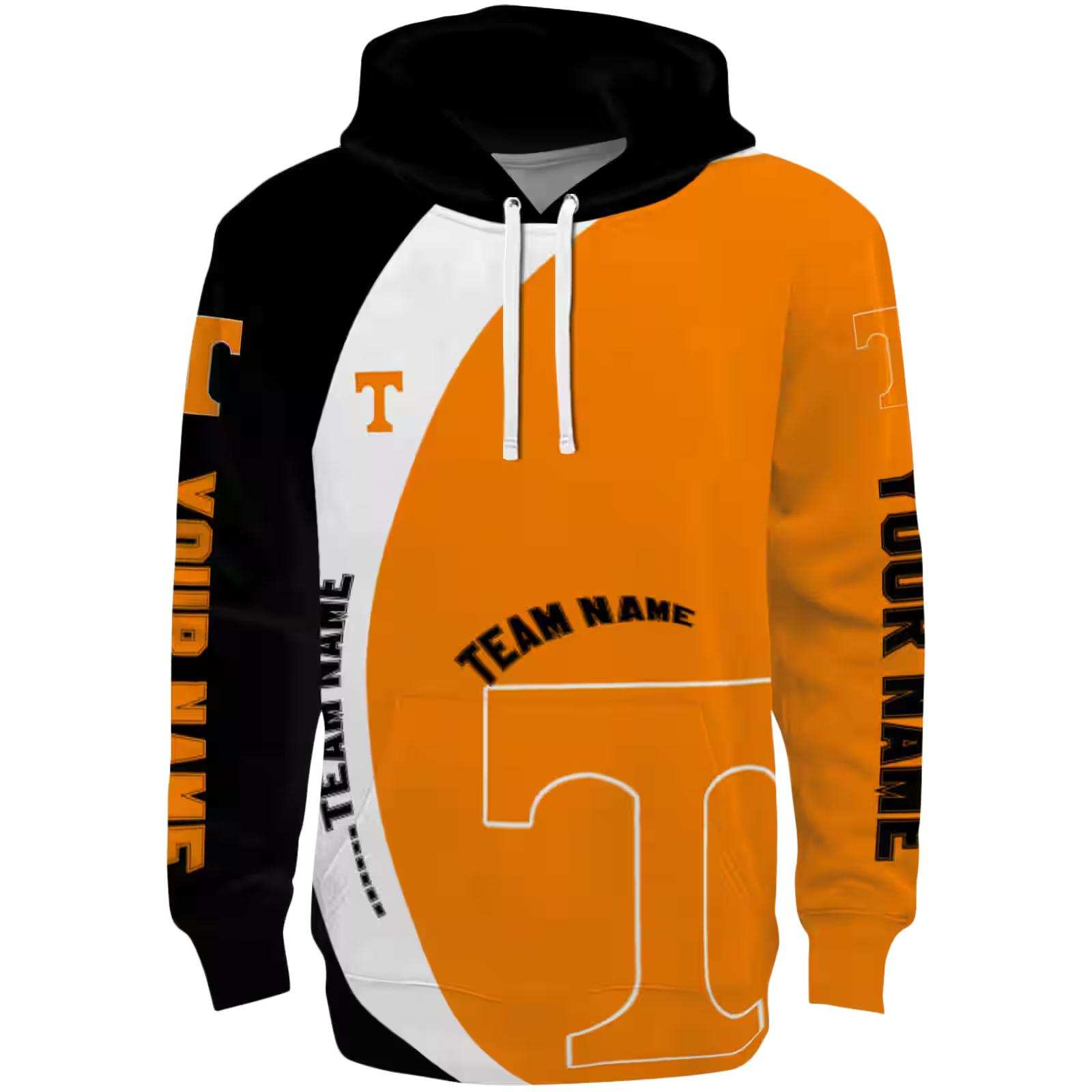 Customized Tennessee Volunteers Minimalist Design Orange Black Hoodie