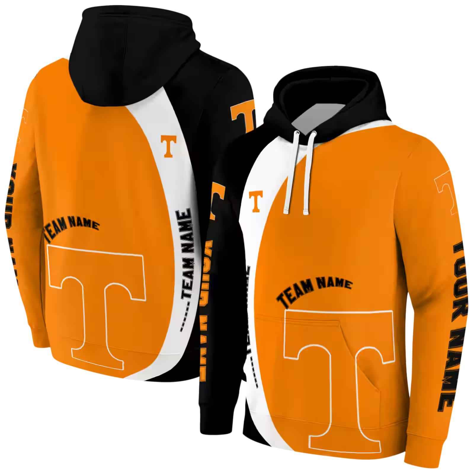 customized tennessee volunteers minimalist design orange black hoodie fashion forward