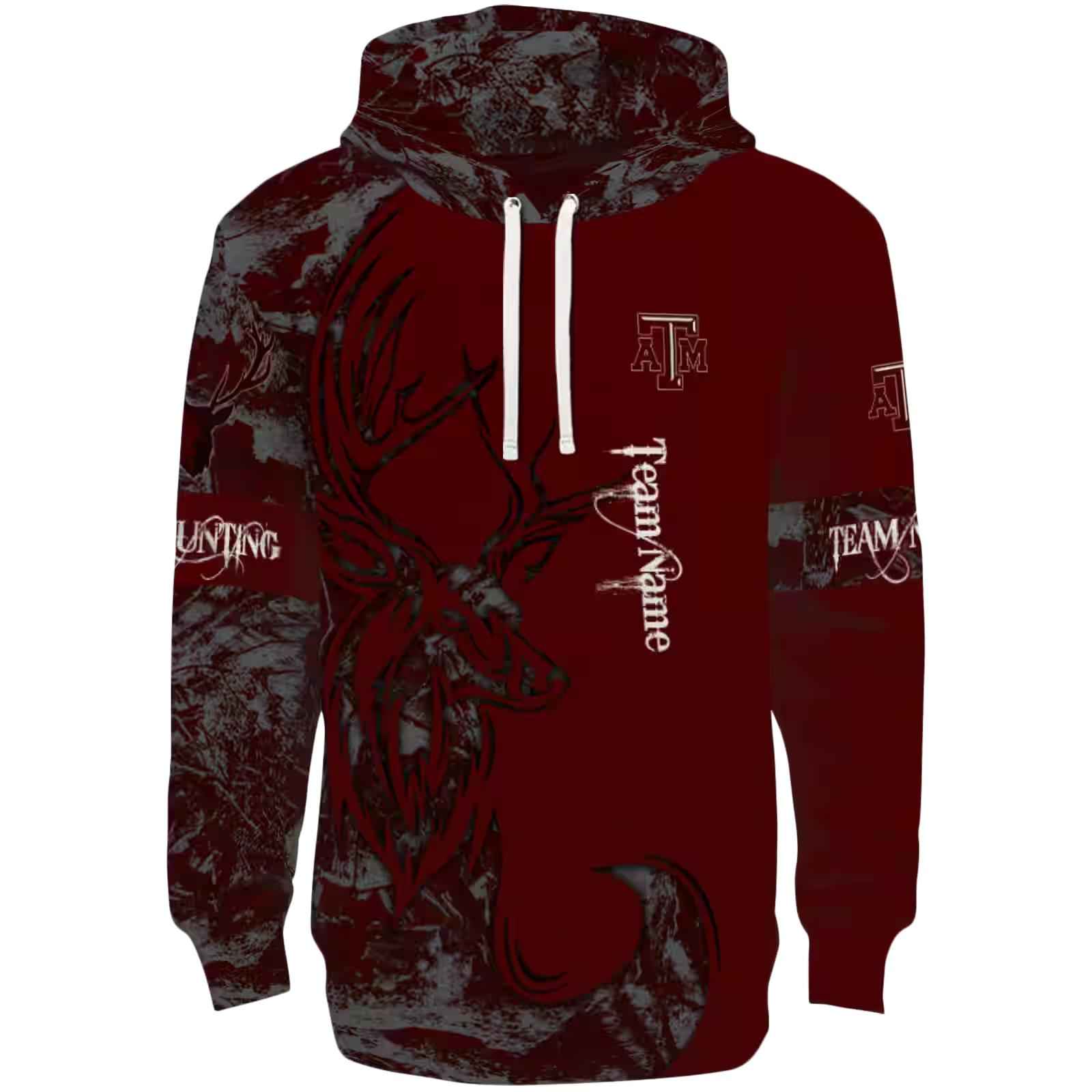 Customized Texas A&M Aggies Deer Silhouette Maroon Hoodie