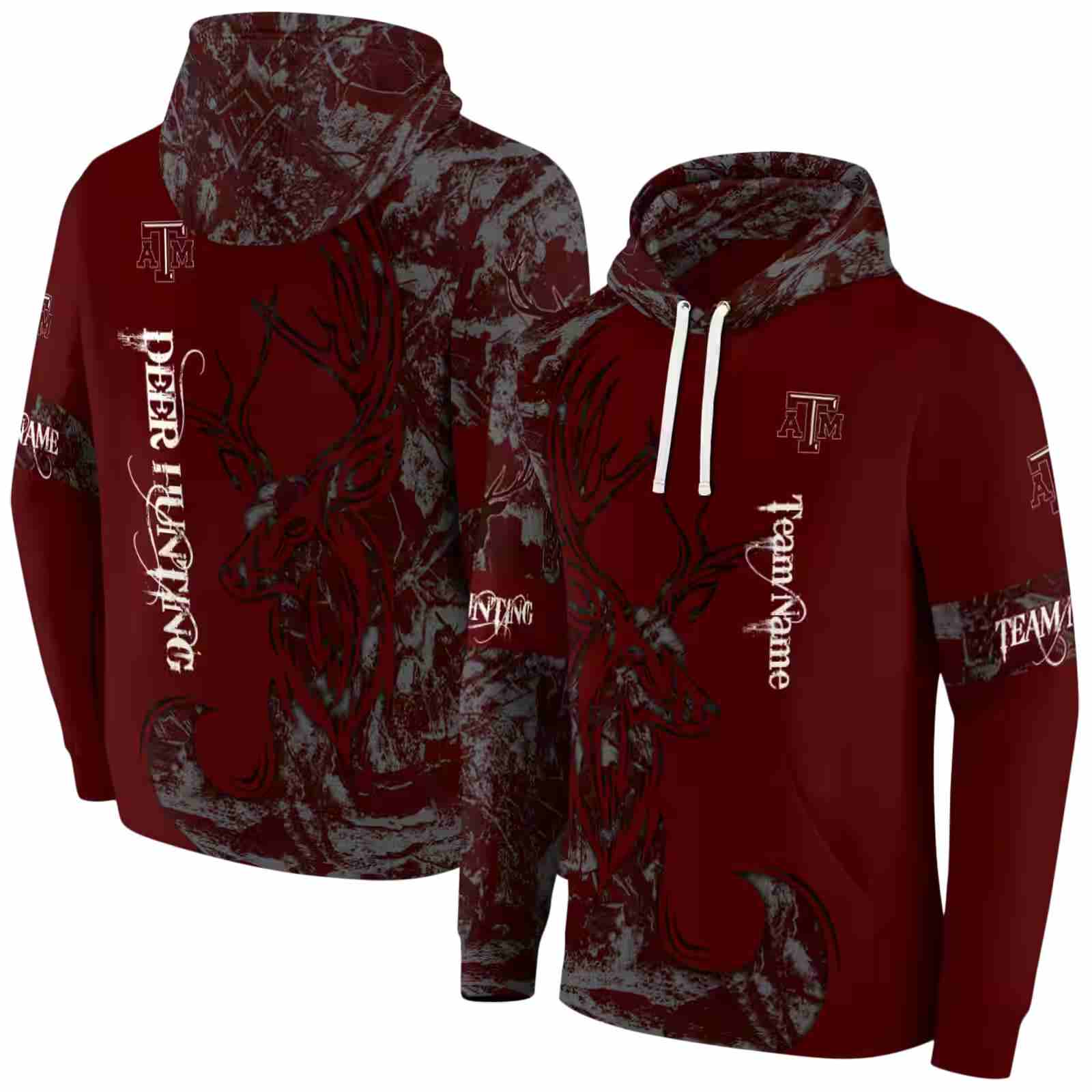 customized texas am aggies deer silhouette maroon hoodie fashion forward