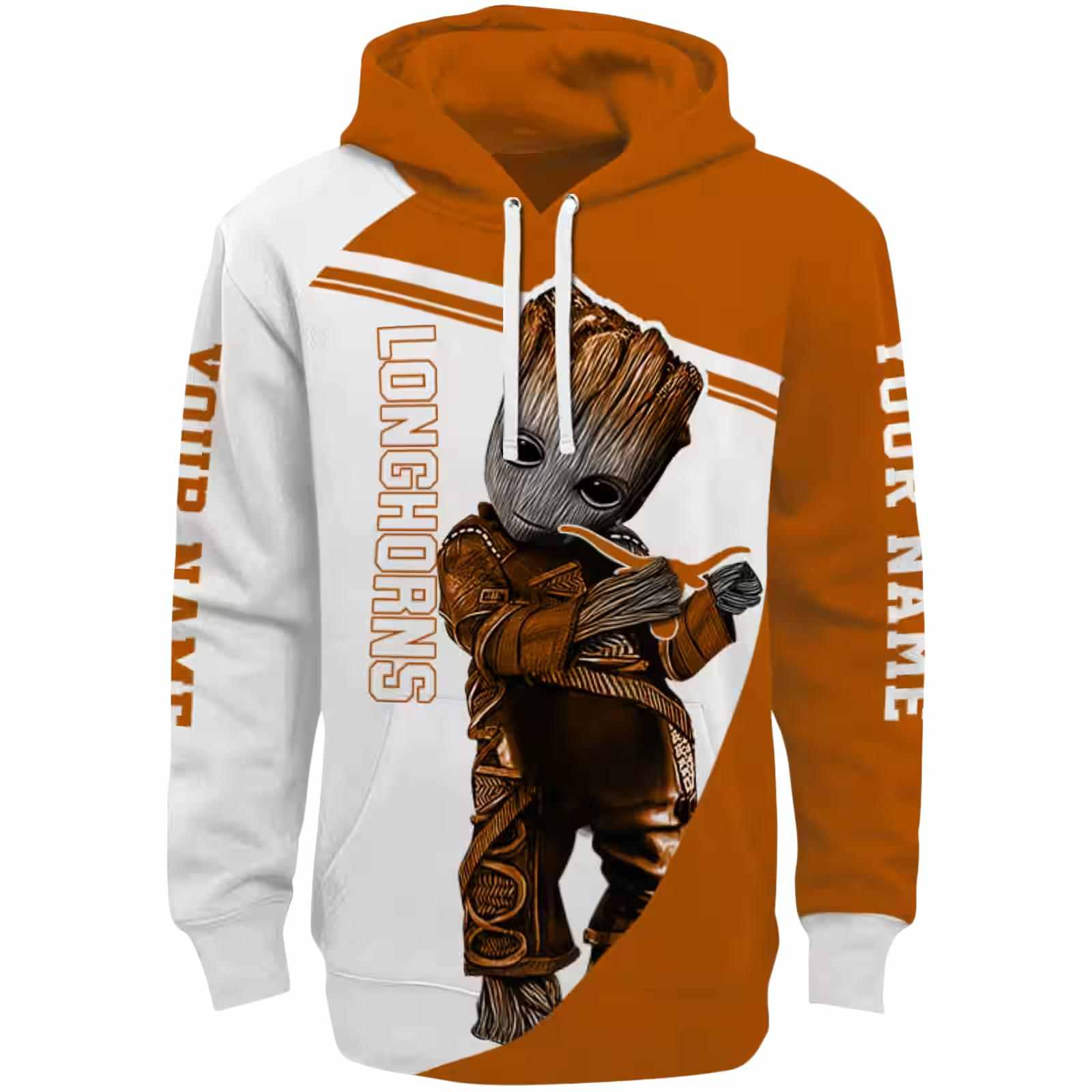 Customized Texas Longhorns Groot Orange Hoodie